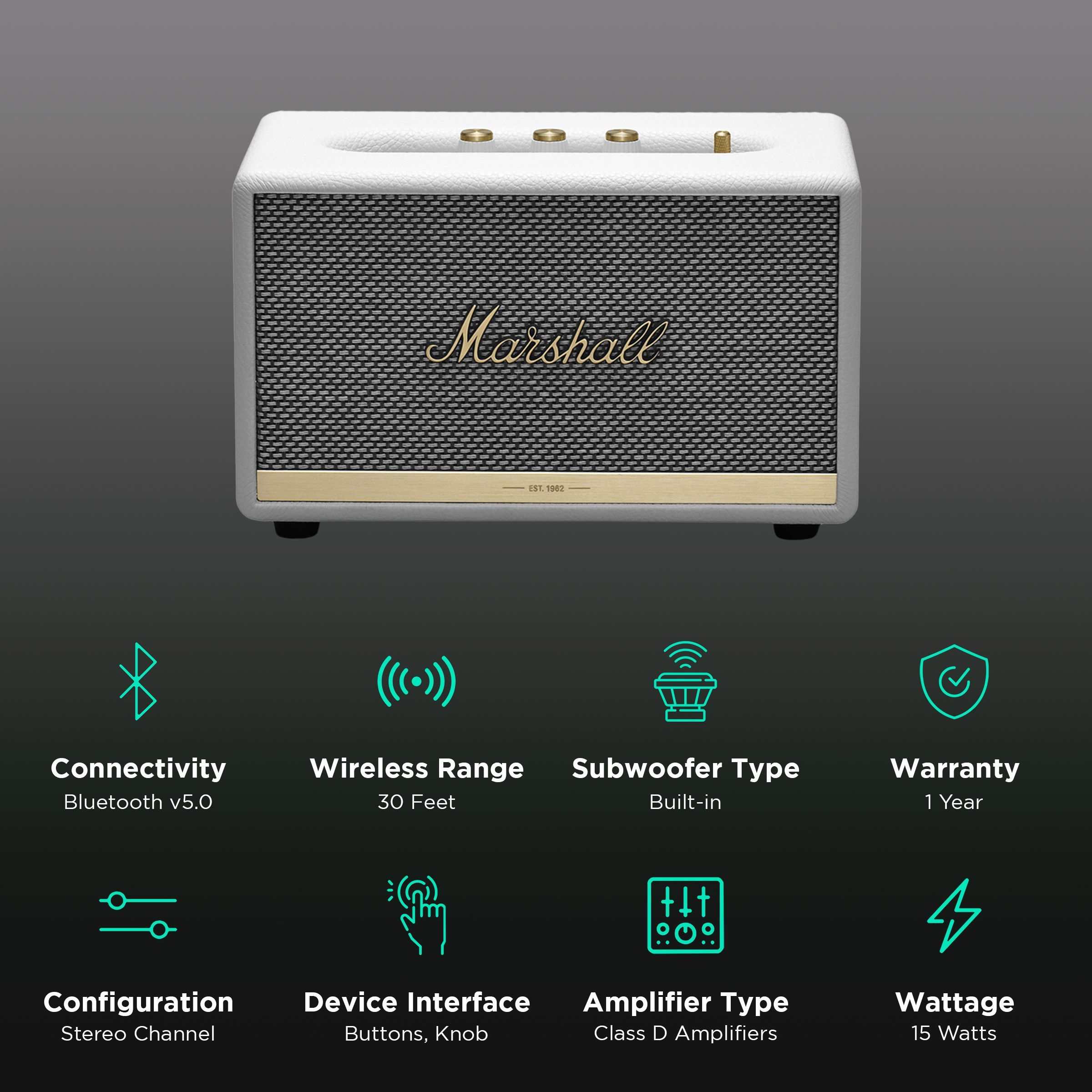 Marshall Acton II 60W Portable Bluetooth Speaker (Customise Your Sound, Stereo Channel, White)_2
