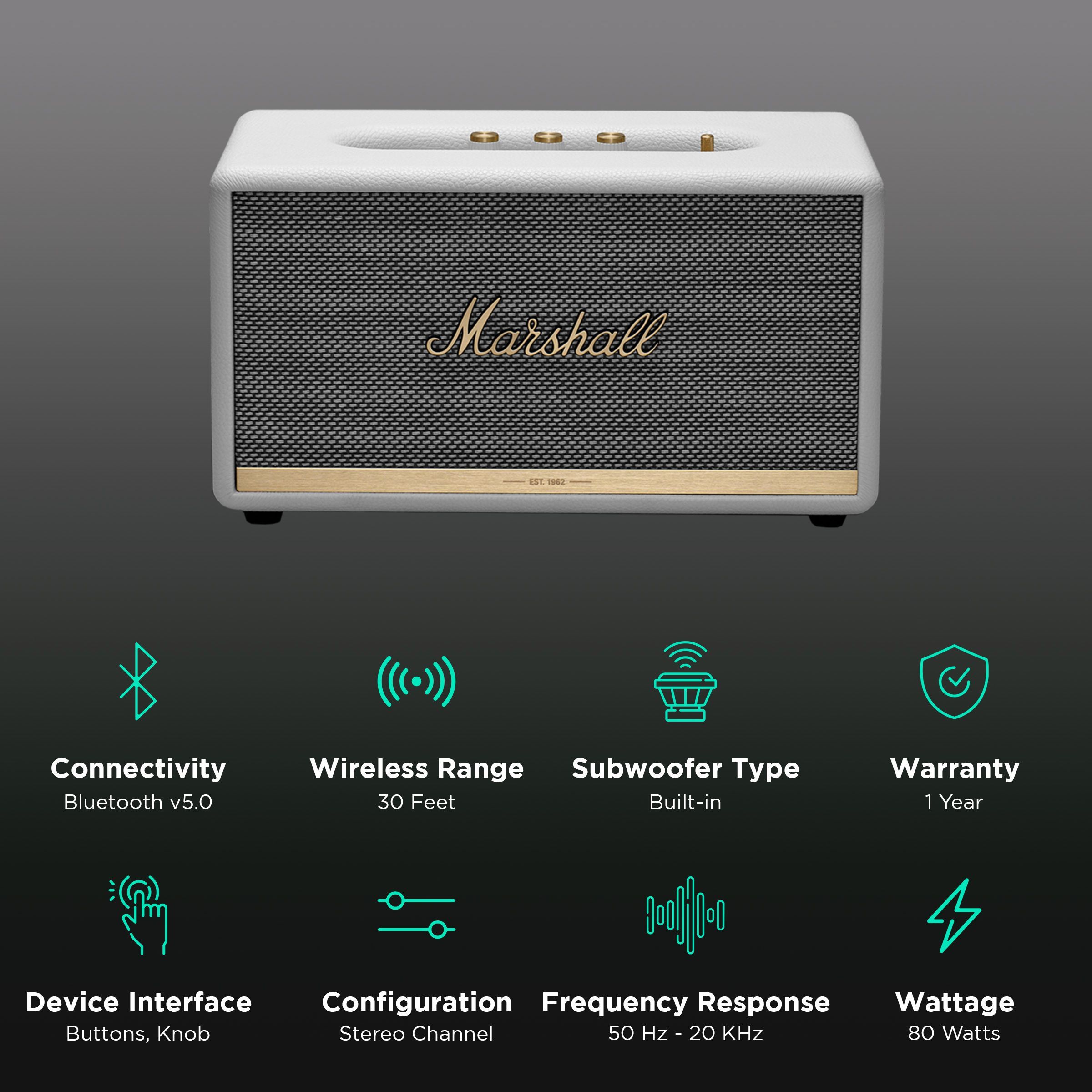 Marshall Stanmore II 80W Portable Bluetooth Speaker (Customise Your Sound, Stereo Channel, White)_2