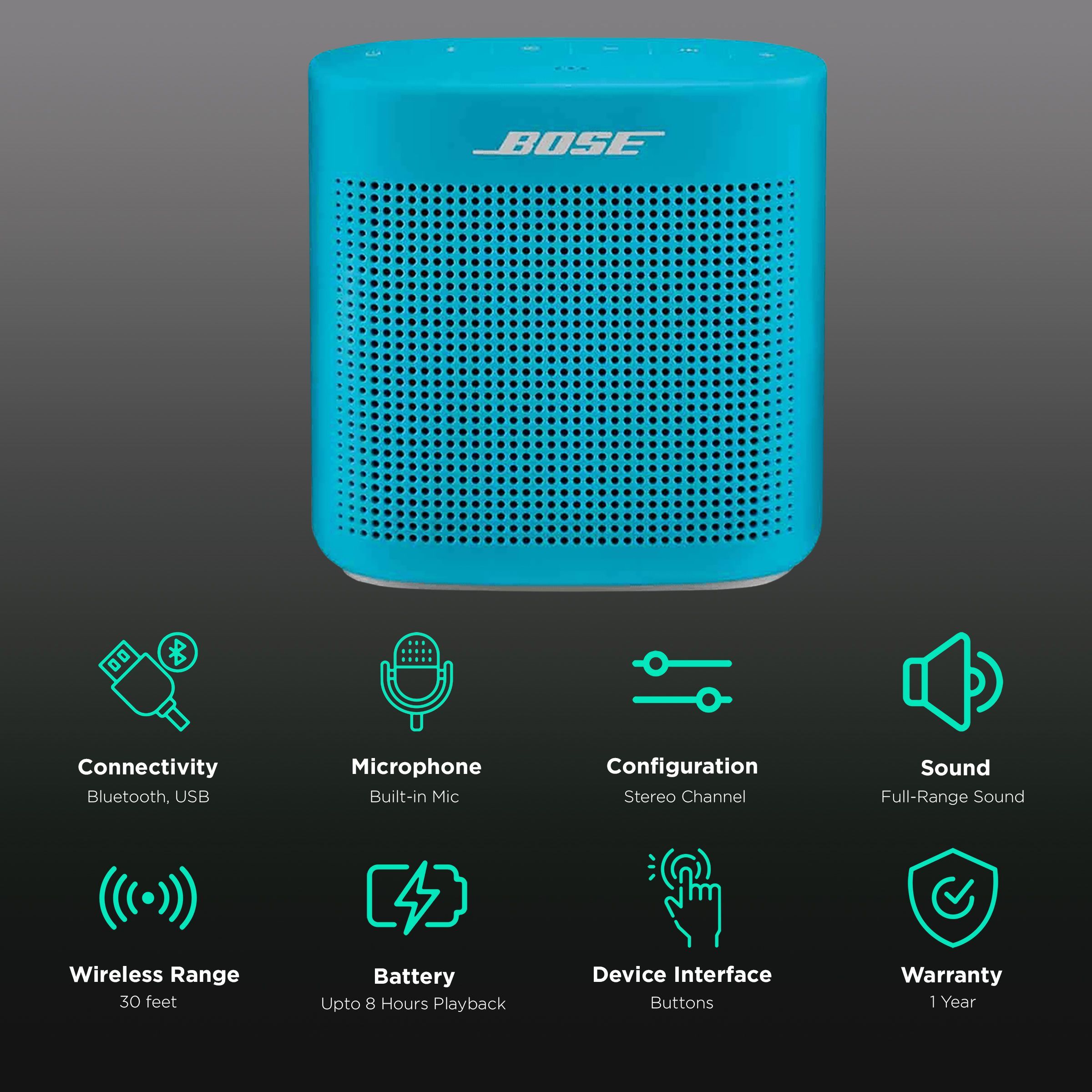 BOSE SoundLink Color II Portable Bluetooth Speaker (Clear Sound, Mono Speaker, Blue)_2
