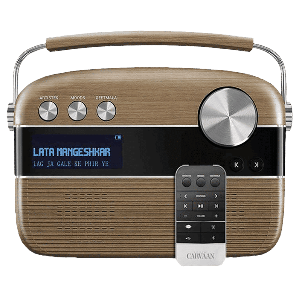 SAREGAMA Carvaan 6W Portable Bluetooth Speaker (5 Hours Playtime, Oakwood Brown)_1