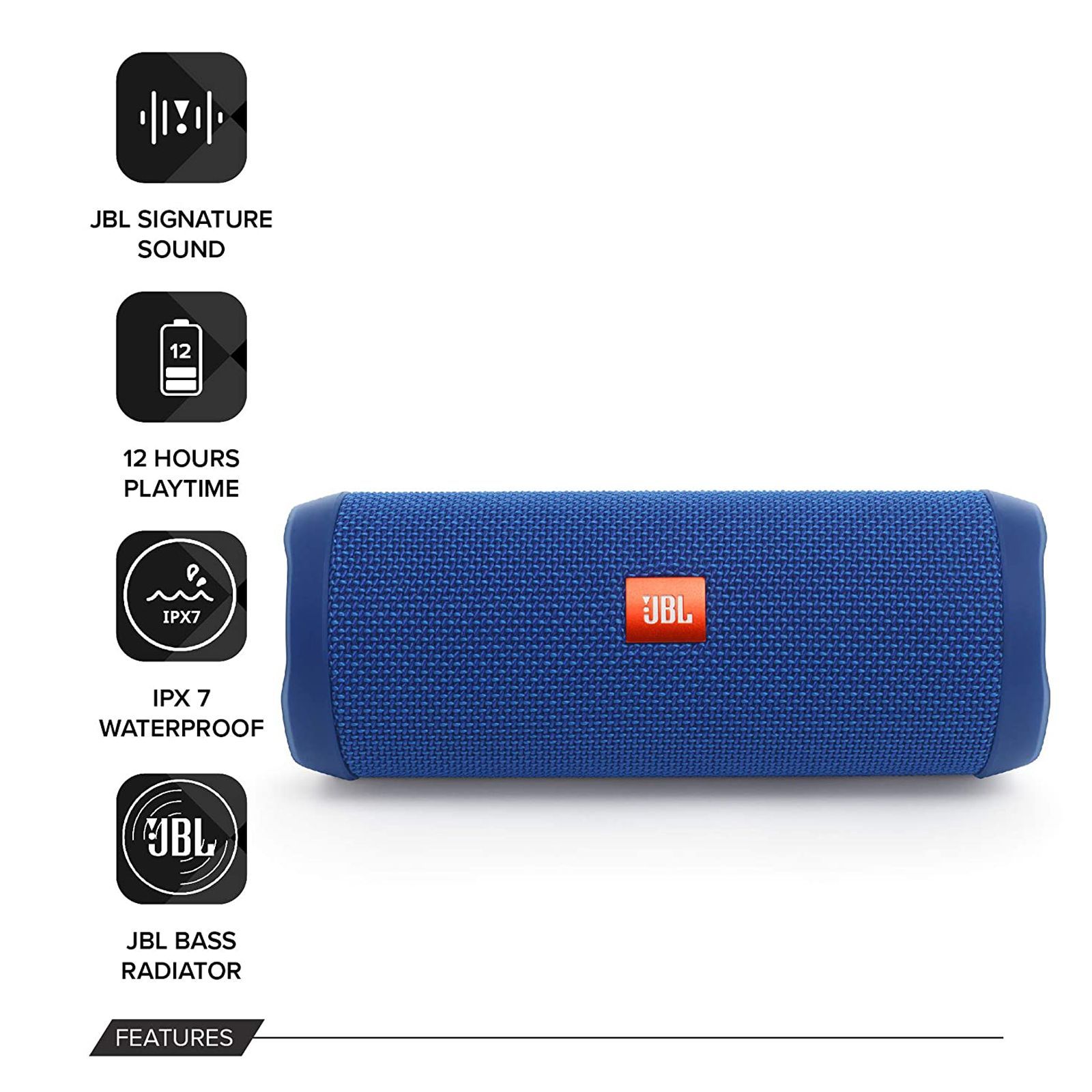 JBL Flip 4 16W Portable Bluetooth Speaker (IPX7 Water Proof, 12 Hours Playback Time, Blue)_8