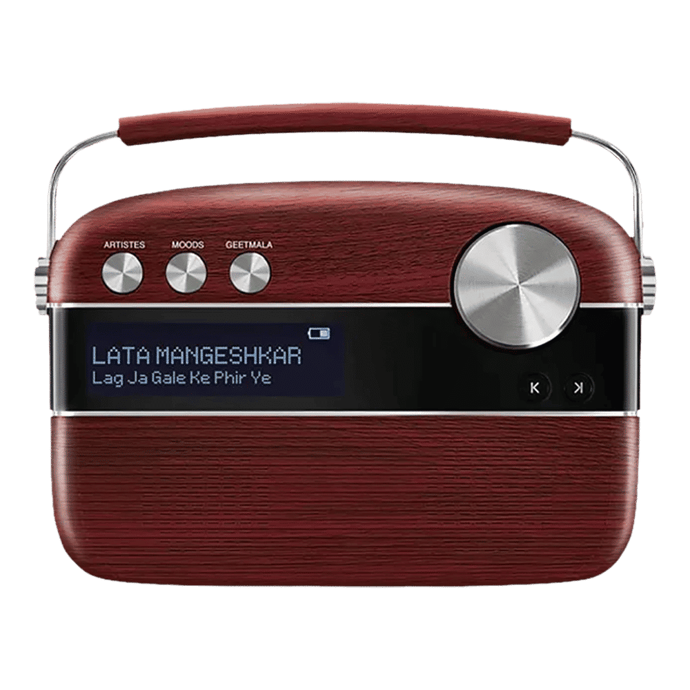 SAREGAMA Carvaan 6W Portable Bluetooth Speaker (5 Hours Playtime, Cherrywood Red)_1
