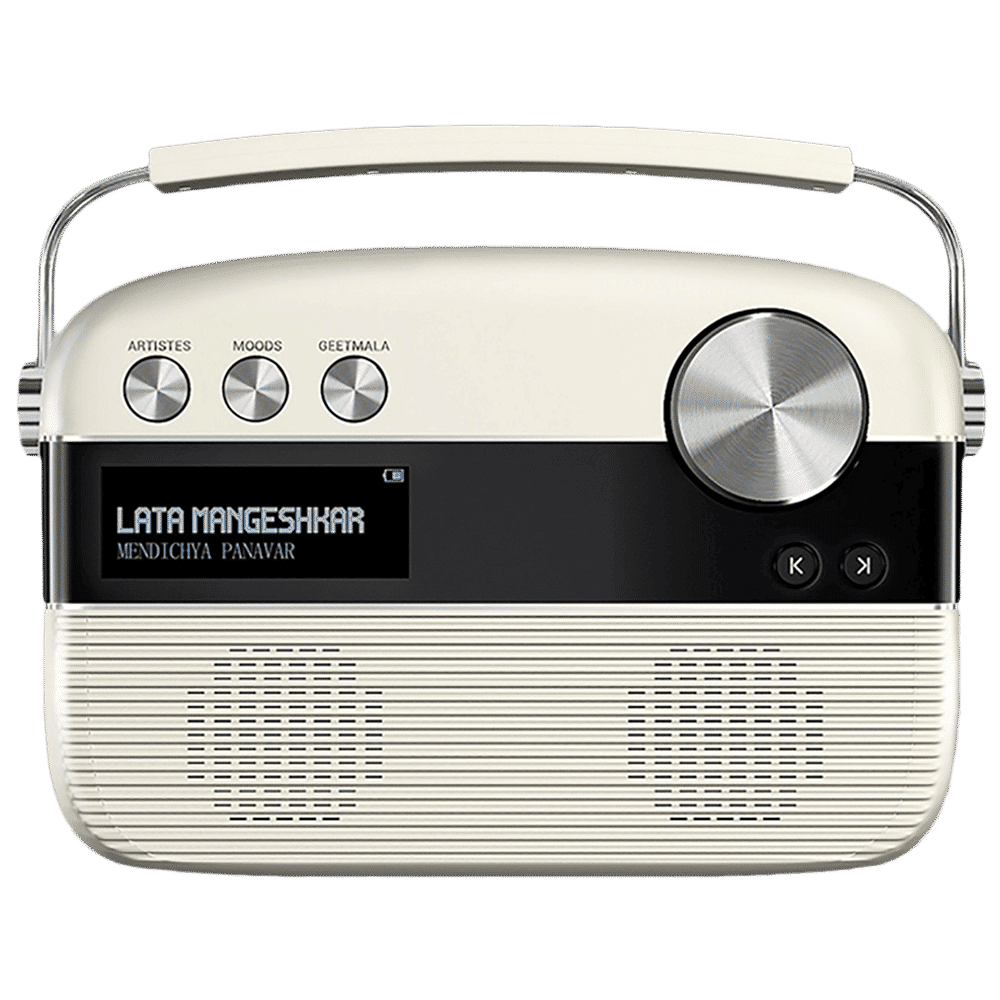 SAREGAMA Carvaan Marathi 6W Portable Bluetooth Speaker (5 Hours Playtime, Stereo Channel, Porcelain White)_1