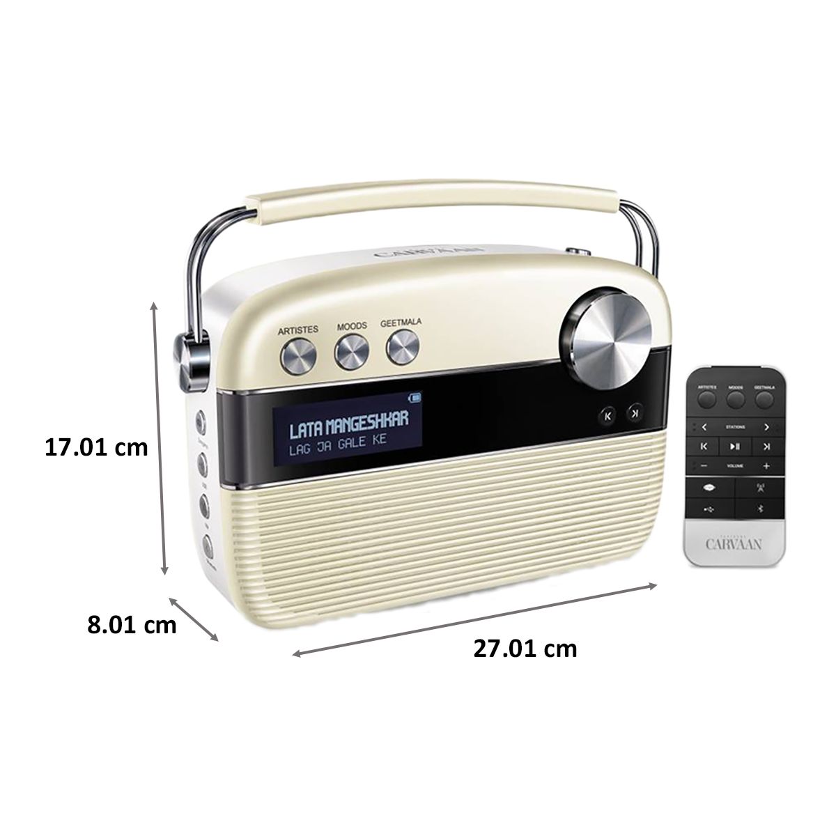 SAREGAMA Carvaan Marathi 6W Portable Bluetooth Speaker (5 Hours Playtime, Stereo Channel, Porcelain White)_2