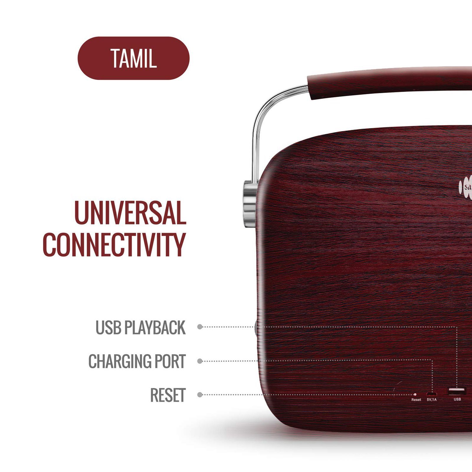 SAREGAMA Carvaan Tamil 6W Portable Bluetooth Speaker (5 Hours Playtime, Stereo Channel, Red) SAREGAMA Carvaan Tamil 6W Portable Bluetooth Speaker (5 Hours Playtime, Stereo Channel, Red)_12