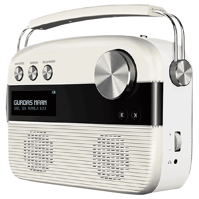 SAREGAMA Carvaan 6W Portable Bluetooth Speaker (5000 Pre Loaded Songs, Stereo Channel, White)_3