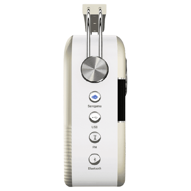 SAREGAMA Carvaan 6W Portable Bluetooth Speaker (5000 Pre Loaded Songs, Stereo Channel, White)_5