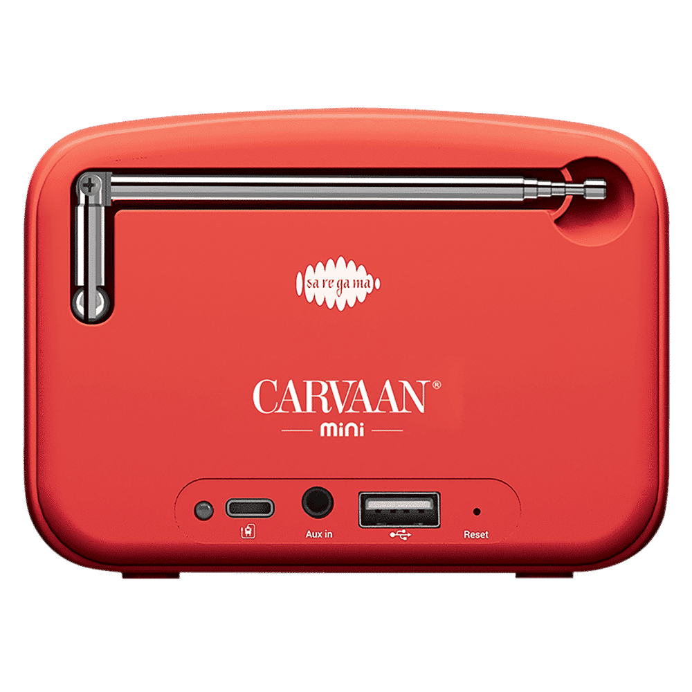 SAREGAMA Carvaan Mini 5W Portable Bluetooth Speaker (4 Hours Playtime, Stereo Channel, Sunset Red)_5