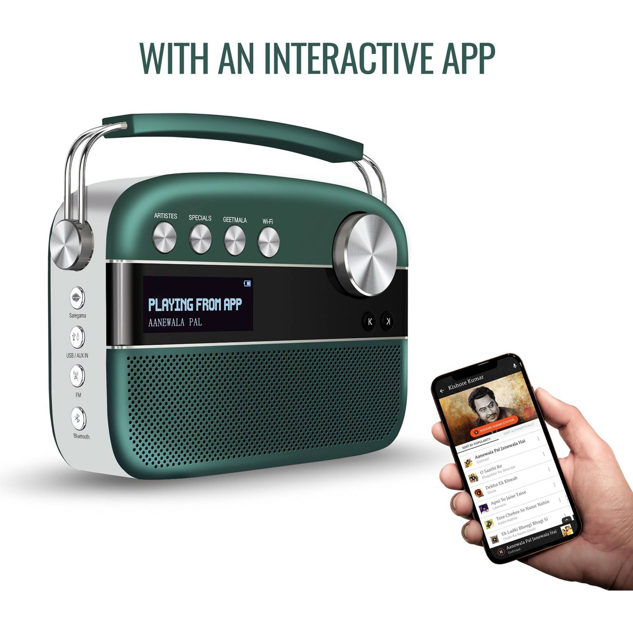 SAREGAMA Carvaan 2.0 Wi-Fi Digital Audio Player (R20020, Emerald Green)_6
