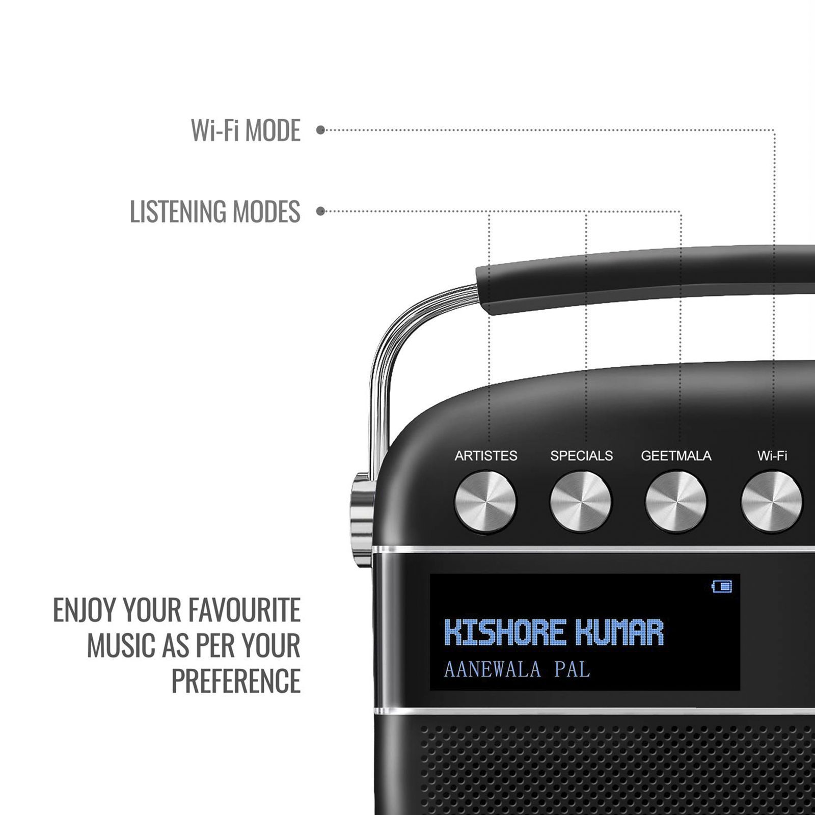 SAREGAMA Carvaan 10W Portable Bluetooth Speaker (5000 Pre Loaded Songs, 2.0 Channel, Classic Black)_10