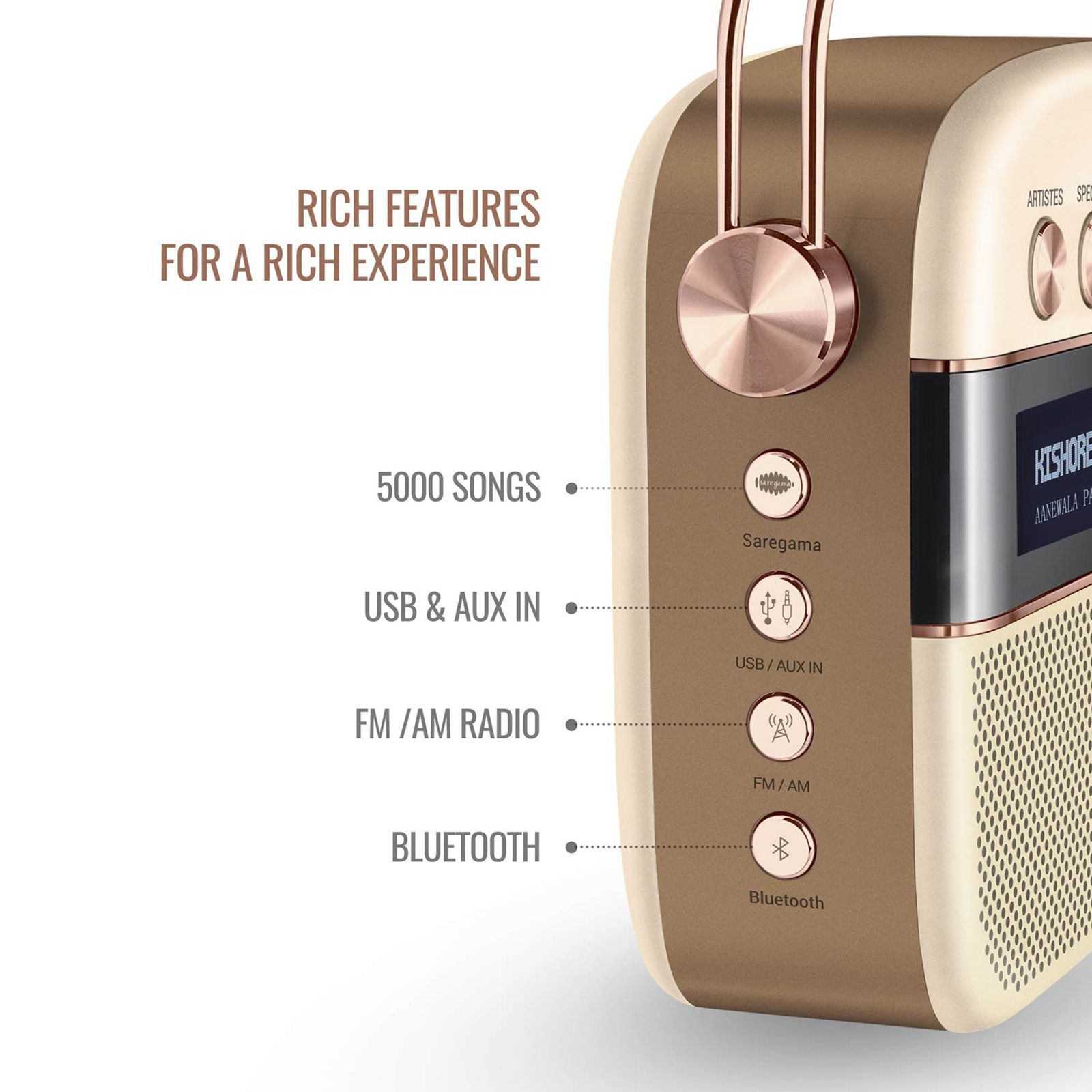 SAREGAMA Carvaan 10W Portable Bluetooth Speaker (Wi-Fi Connectivity, 2.0 Channel, Rose Gold) SAREGAMA Carvaan 10W Portable Bluetooth Speaker (Wi-Fi Connectivity, 2.0 Channel, Rose Gold)_10