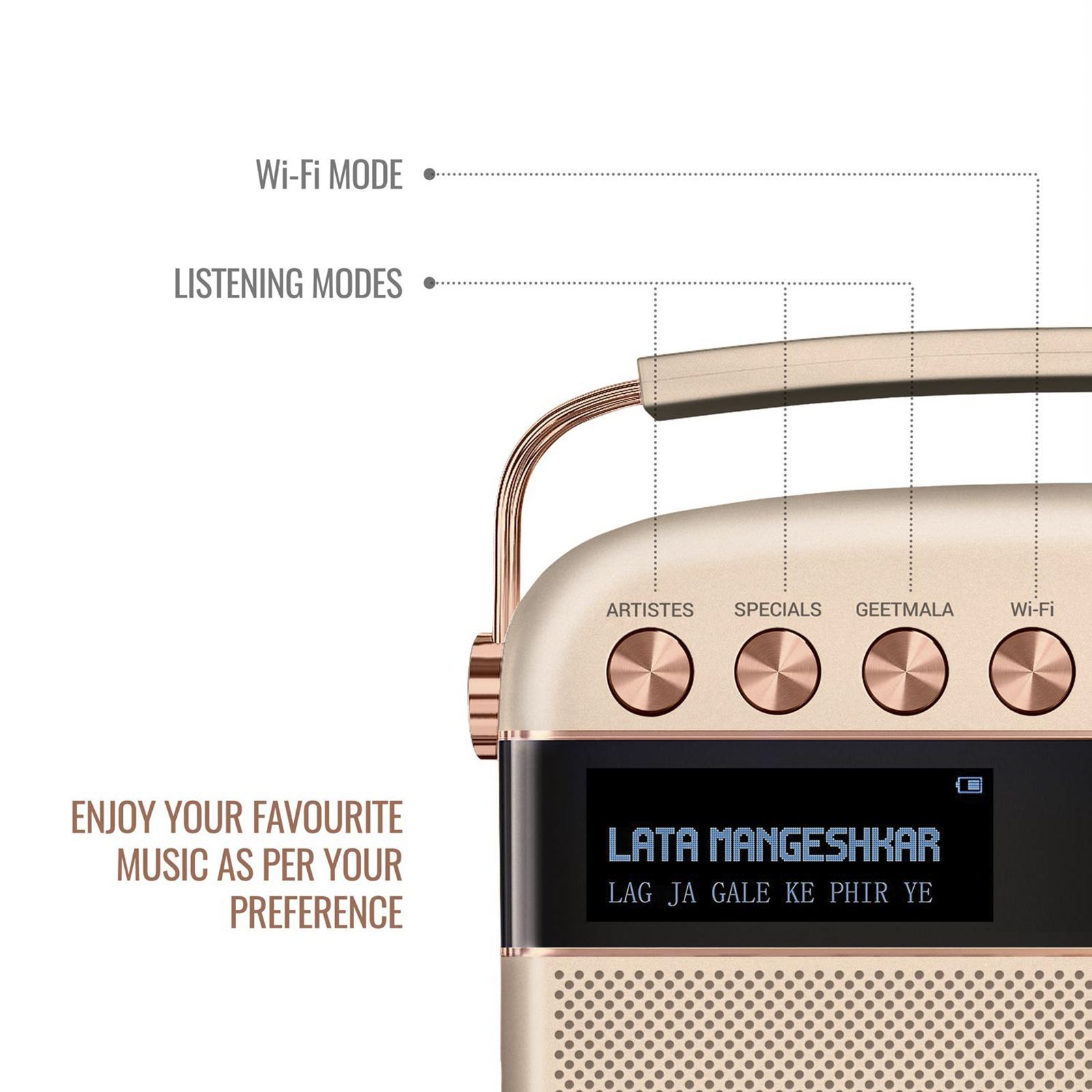 SAREGAMA Carvaan 10W Portable Bluetooth Speaker (Wi-Fi Connectivity, 2.0 Channel, Rose Gold) SAREGAMA Carvaan 10W Portable Bluetooth Speaker (Wi-Fi Connectivity, 2.0 Channel, Rose Gold)_6