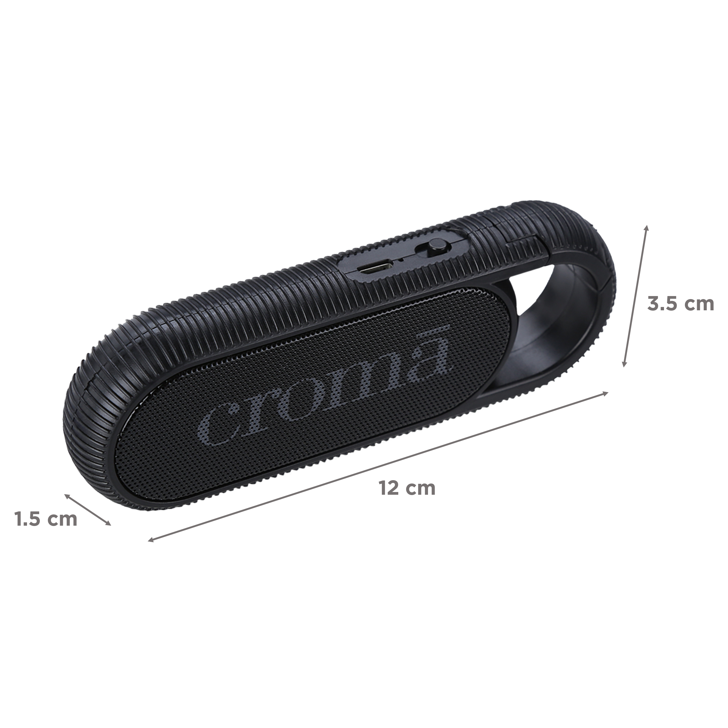 Croma 2W Portable Bluetooth Speaker (With Hook, Mono Channel, Black) Croma 2W Portable Bluetooth Speaker (With Hook, Mono Channel, Black)_3