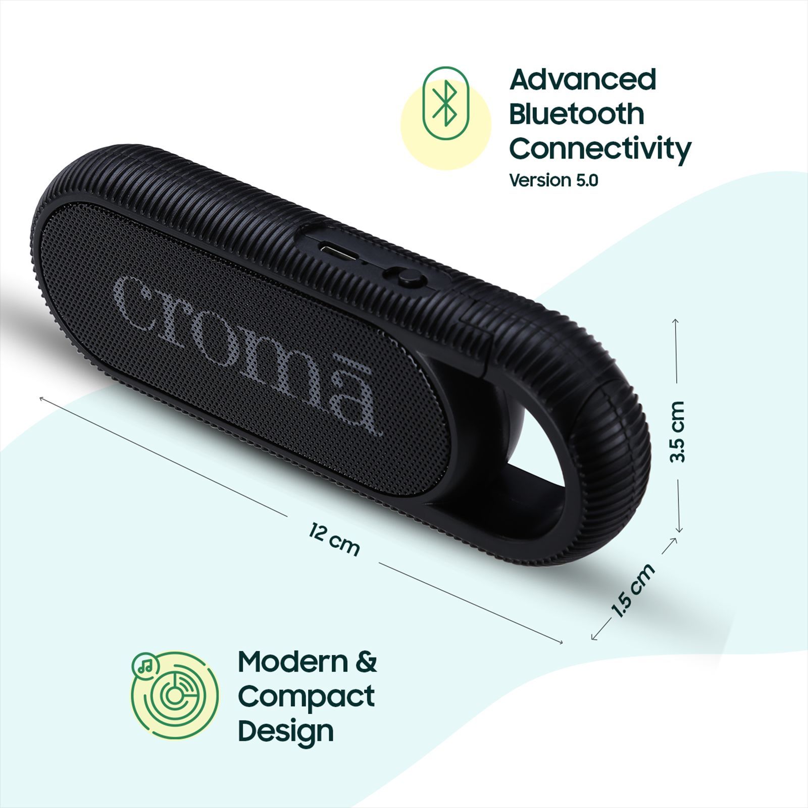 Croma 2W Portable Bluetooth Speaker (With Hook, Mono Channel, Black) Croma 2W Portable Bluetooth Speaker (With Hook, Mono Channel, Black)_4