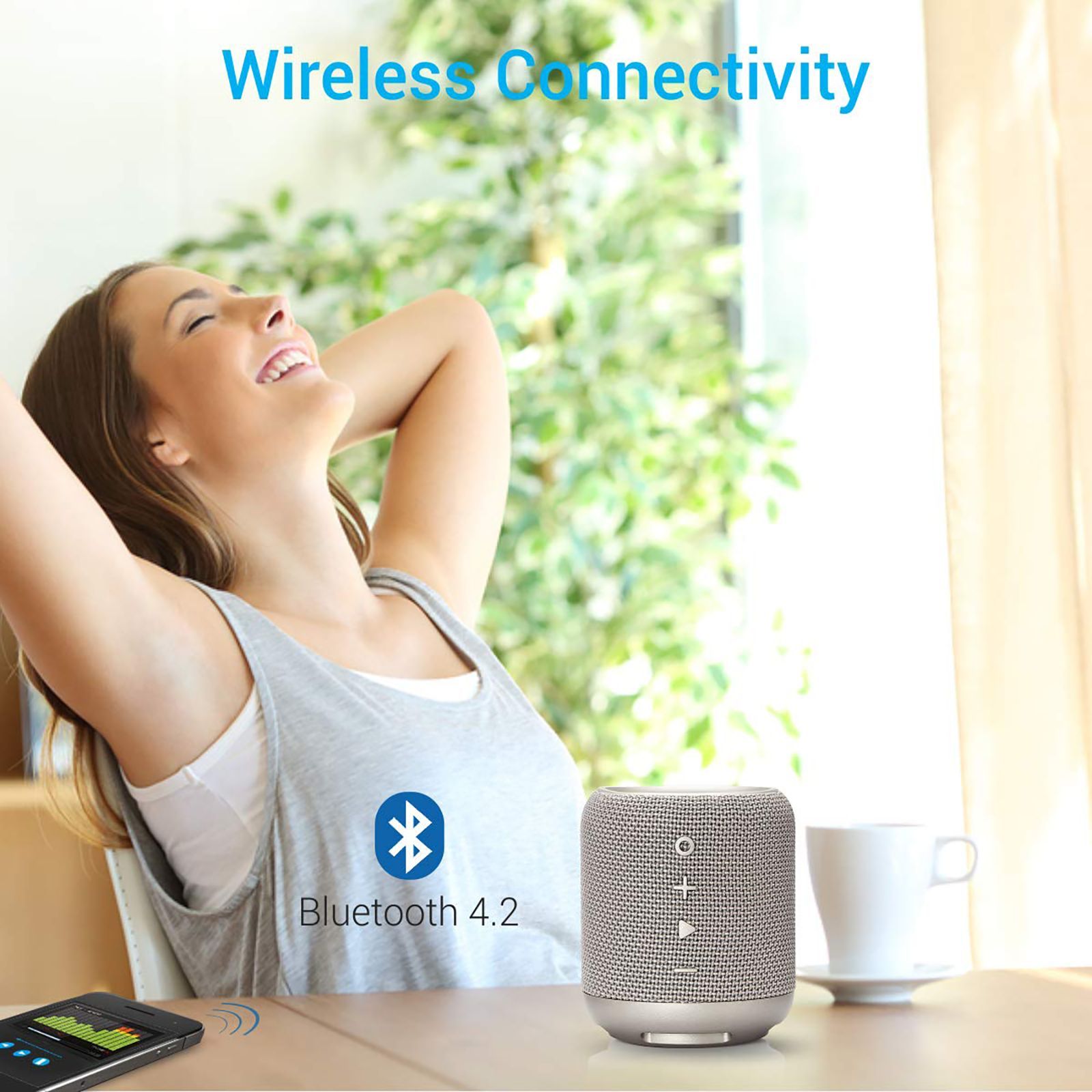 PORTRONICS SoundDrum 10W Portable Bluetooth Speaker (Water Resistant, 7 Hours Playtime, Stereo Channel, Grey)_4