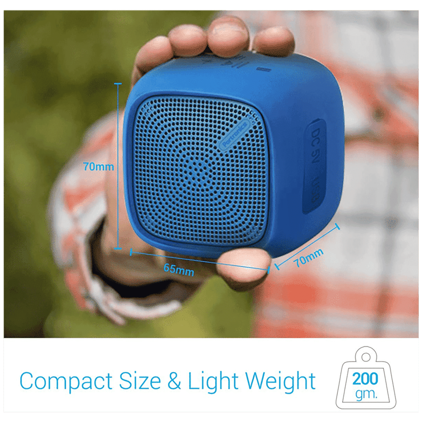 PORTRONICS Bounce 5W Portable Bluetooth Speaker (Water Resistant, Thumping Bass, Mono Speaker, Blue) PORTRONICS Bounce 5W Portable Bluetooth Speaker (Water Resistant, Thumping Bass, Mono Speaker, Blue)_4