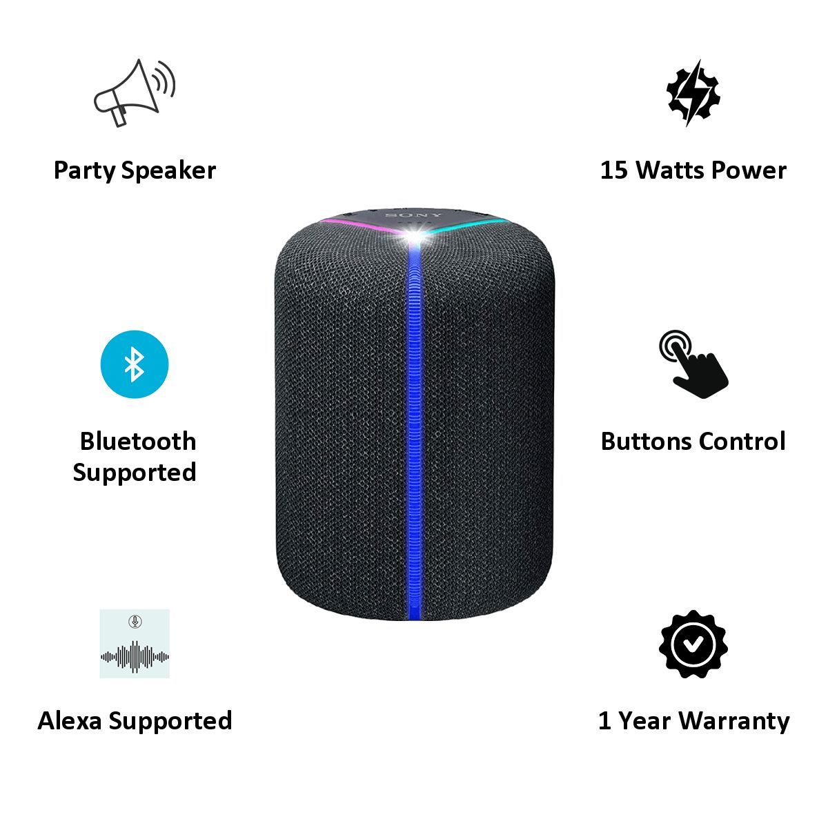 SONY SRS-XB402M 15W Portable Bluetooth Speaker (IPX7 Water Resistant, Alexa Supported, Mono Channel, Black) SONY SRS-XB402M 15W Portable Bluetooth Speaker (IPX7 Water Resistant, Alexa Supported, Mono Channel, Black)_3