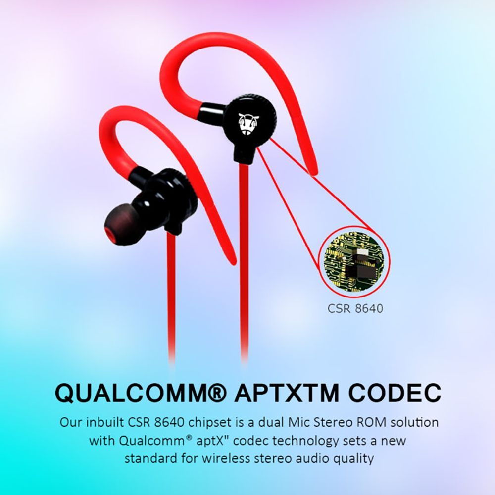 ANT AUDIO H25 Neckband with Noise Reduction (Splash & Water Resistant, X-Bass Technology, Red)_2