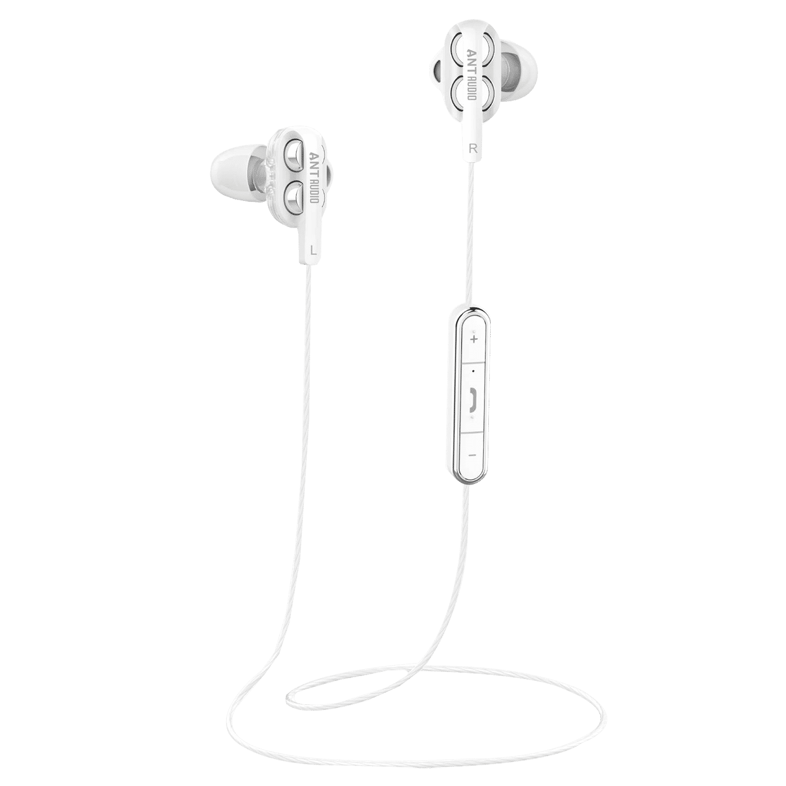 ANT AUDIO Doble H2 Neckband with Noise Isolation (IPX2 Sweat Resistant, Dual Drivers, White)_1