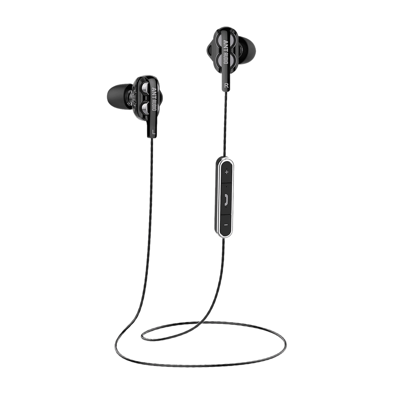 ANT AUDIO Doble H2 Neckband with Noise Isolation (IPX2 Sweat Resistant, Dual Drivers, Black)_1