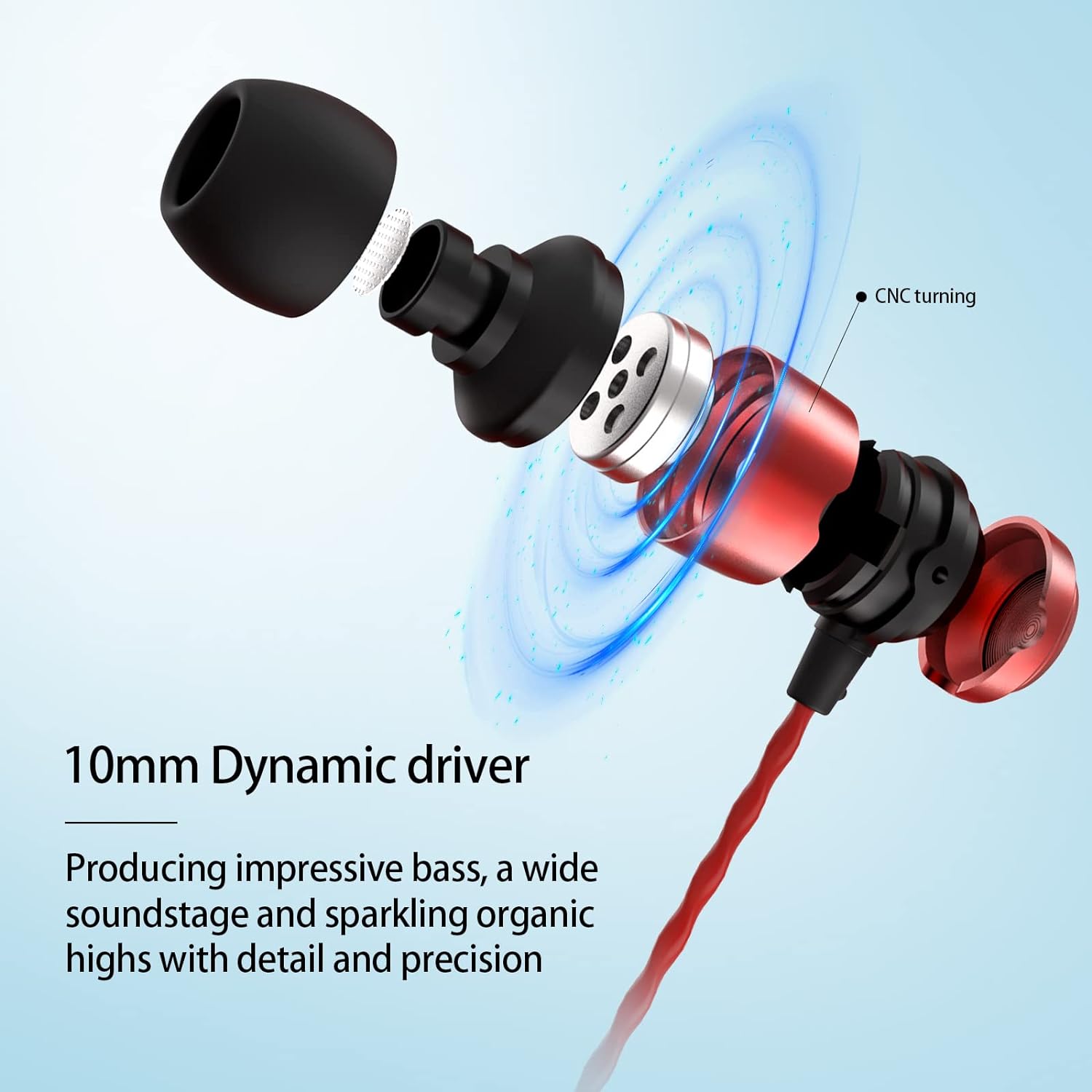 SoundMAGIC E50C Wired Earphone with Mic (In Ear, Red)_6