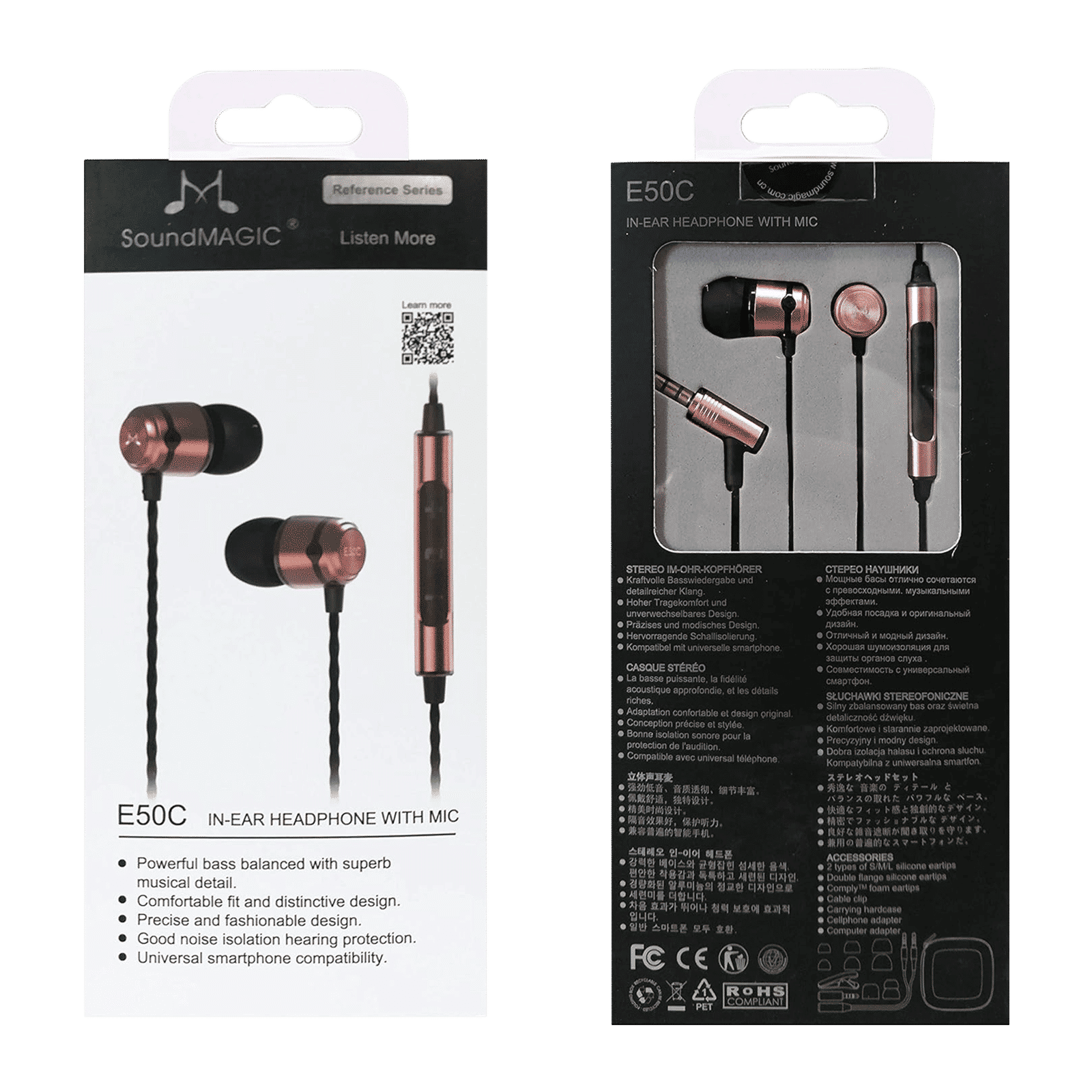 SoundMAGIC E50C Wired Earphone with Mic (3.5mm Connector, In Ear, Gold)_6