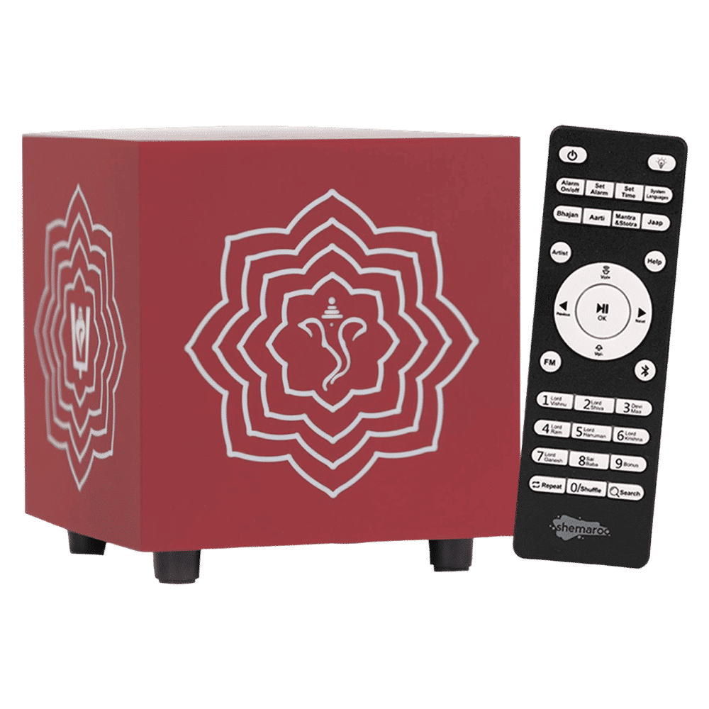 shemaroo Bhajan Vaani 10W Portable Bluetooth Speaker (Preloaded with 1000+ Bhajans, 2.1 Channel, Red)_1