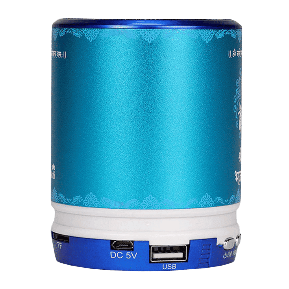 shemaroo Shri Krishna Bhajan Vaani 5W Portable Bluetooth Speaker (Built-in LED light, Stereo Channel, Blue)_4
