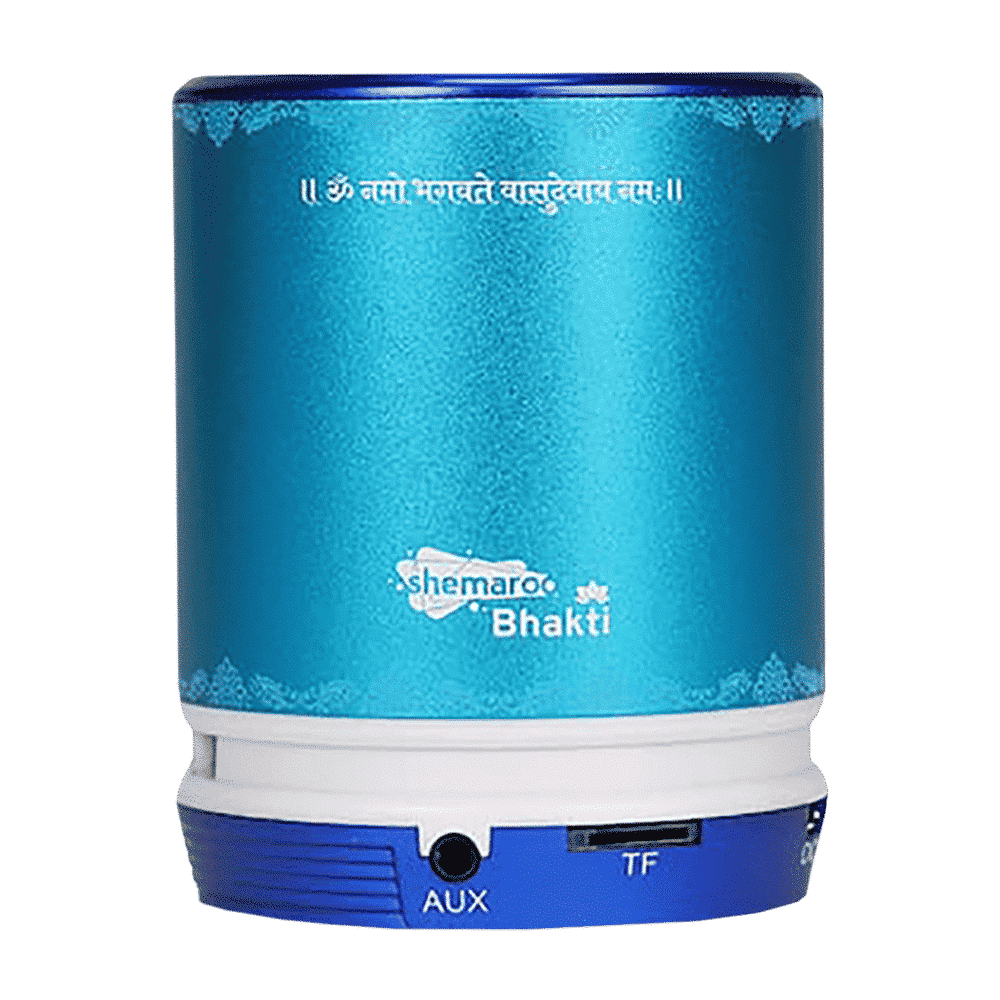 shemaroo Shri Krishna Bhajan Vaani 5W Portable Bluetooth Speaker (Built-in LED light, Stereo Channel, Blue)_5