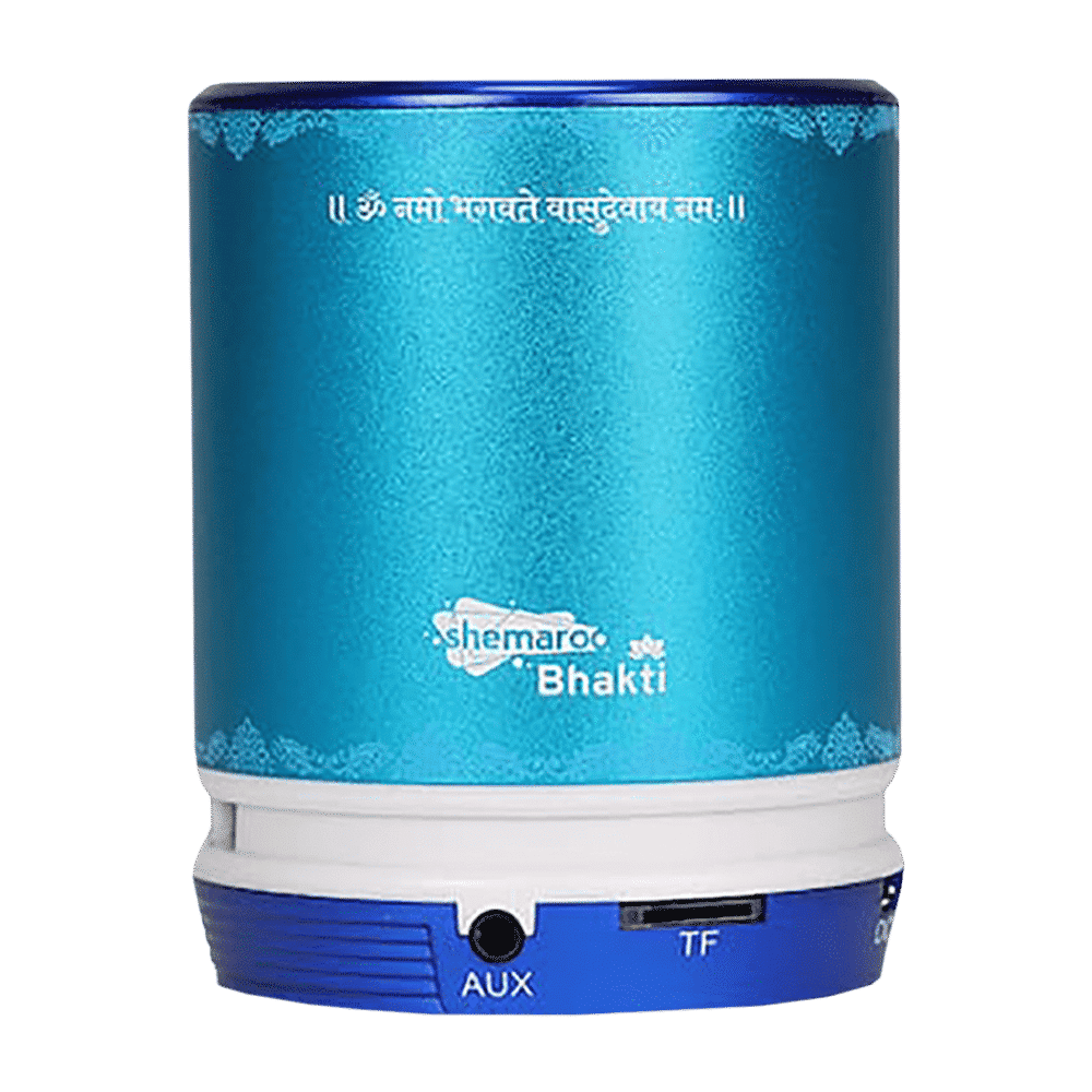 shemaroo Shri Krishna Bhajan Vaani 5W Portable Bluetooth Speaker (Built-in LED light, Stereo Channel, Blue)_5
