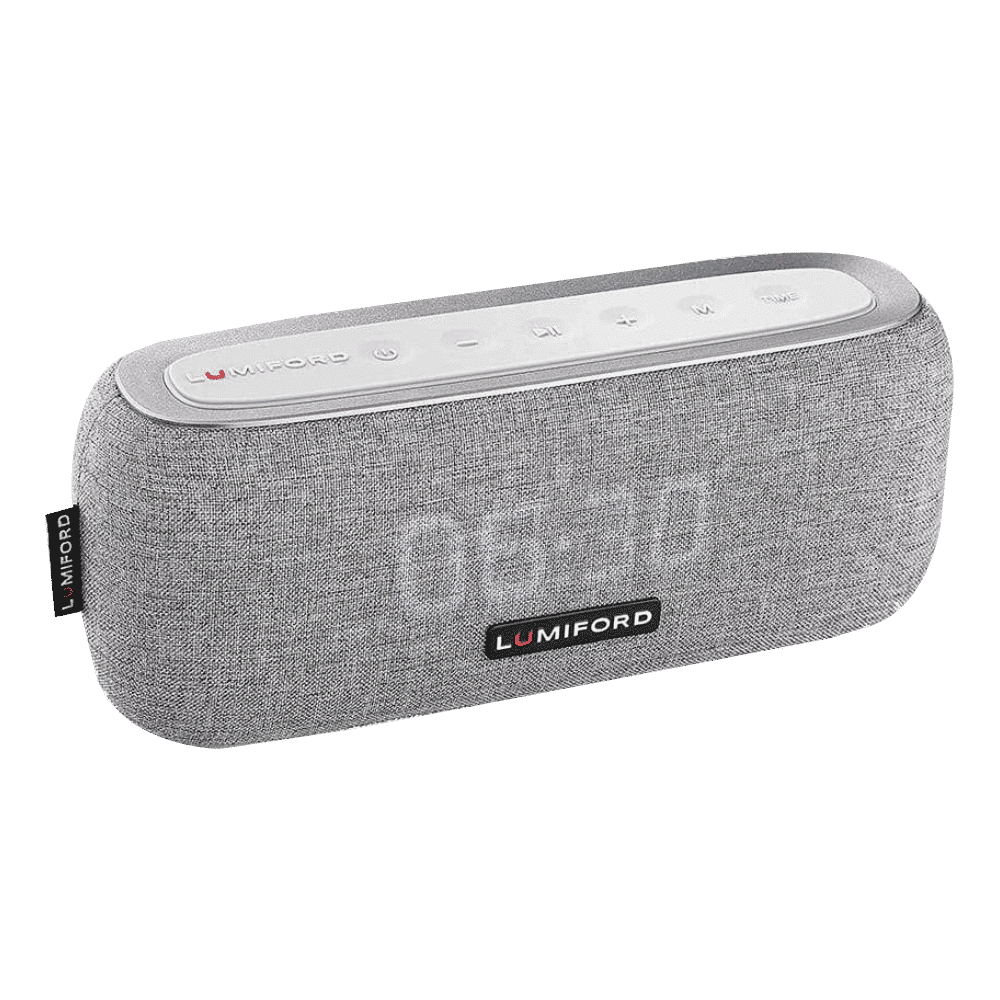 LUMIFORD Digi Clock 3-in-1 10W Portable Bluetooth Speaker (Built-In FM Radio, Stereo Sound, Grey)_3