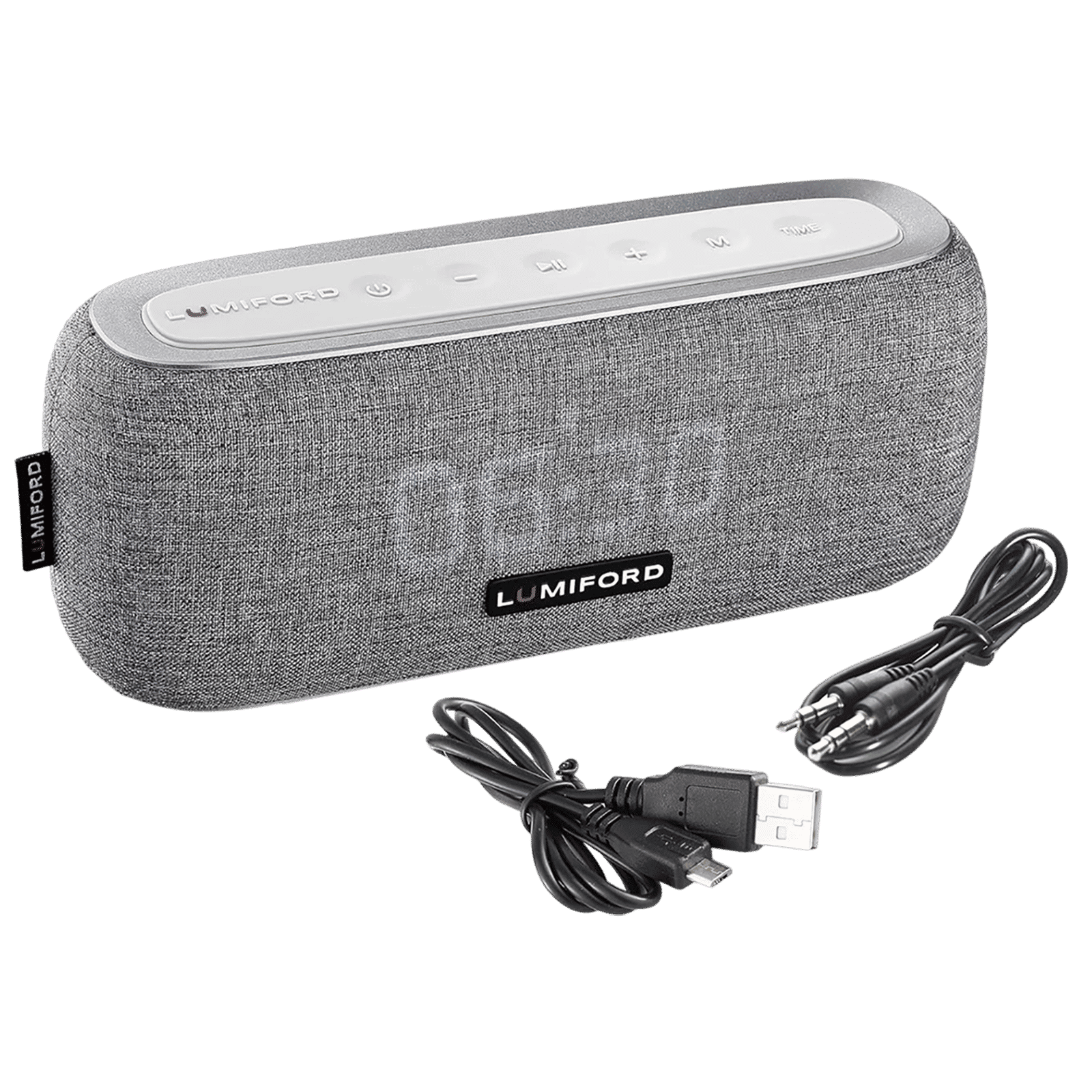 LUMIFORD Digi Clock 3-in-1 10W Portable Bluetooth Speaker (Built-In FM Radio, Stereo Sound, Grey)_6