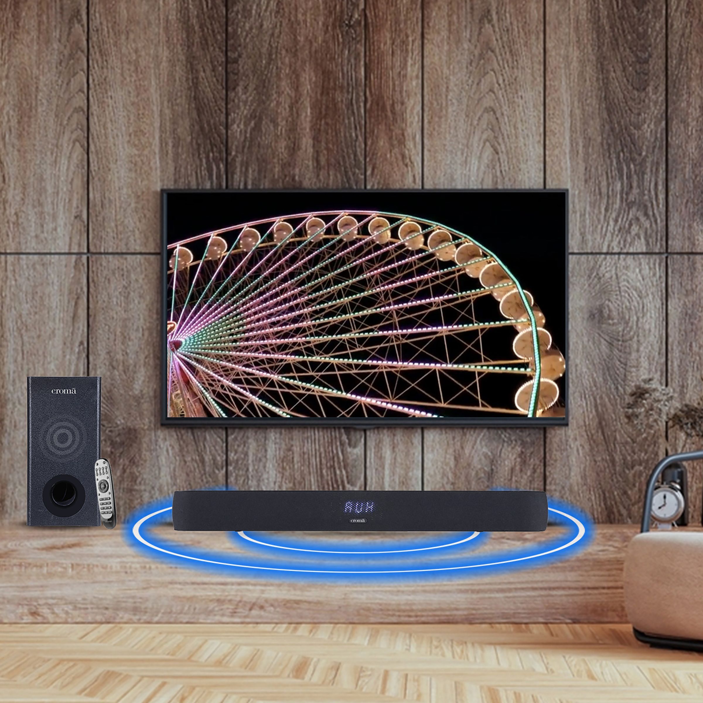 Croma 240W Bluetooth Soundbar with Remote (Rich Bass, 2.1 Channel, Black)_6