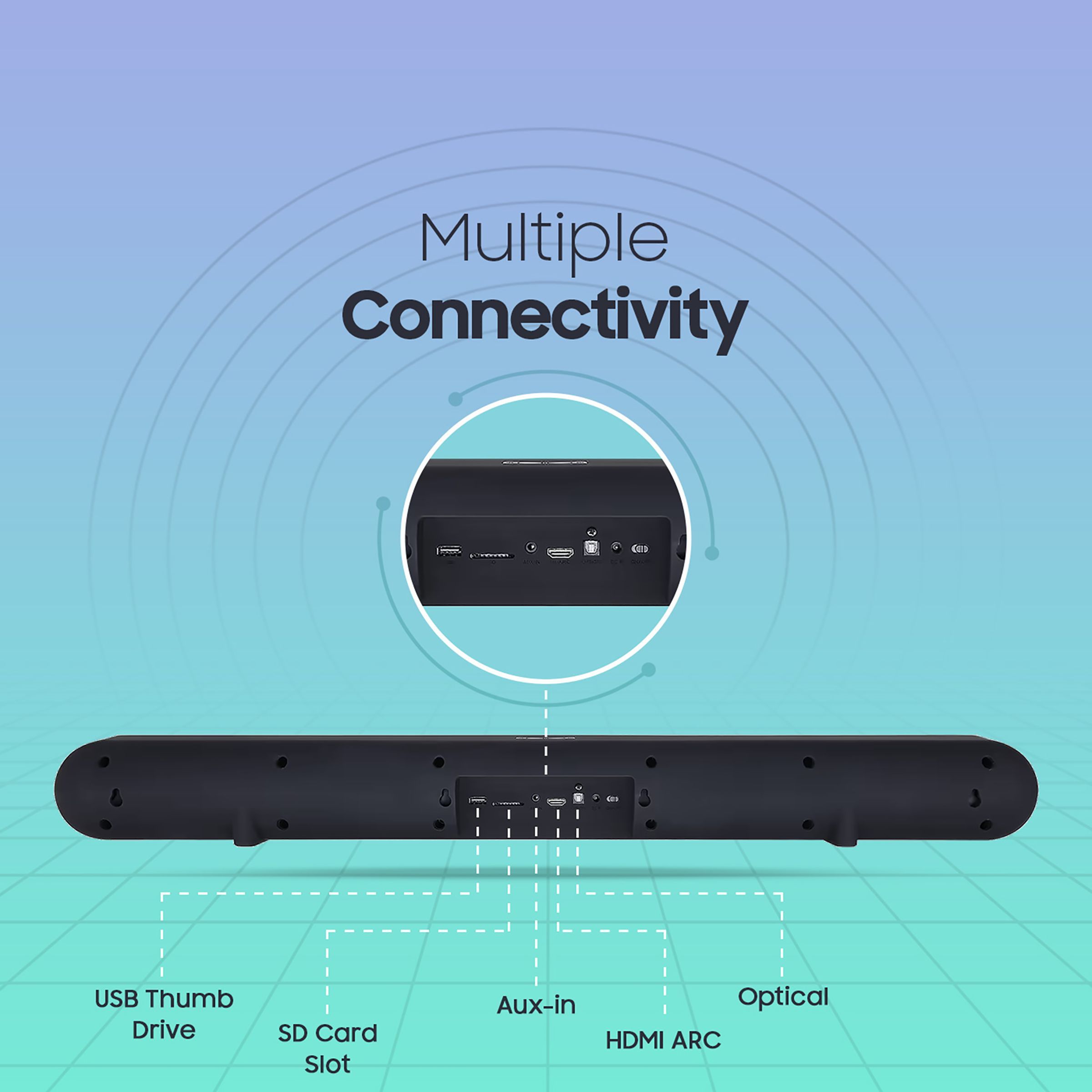 Croma 180W Bluetooth Soundbar with Remote (Rich and Deep Bass, 2.1 Channel, Black)_8