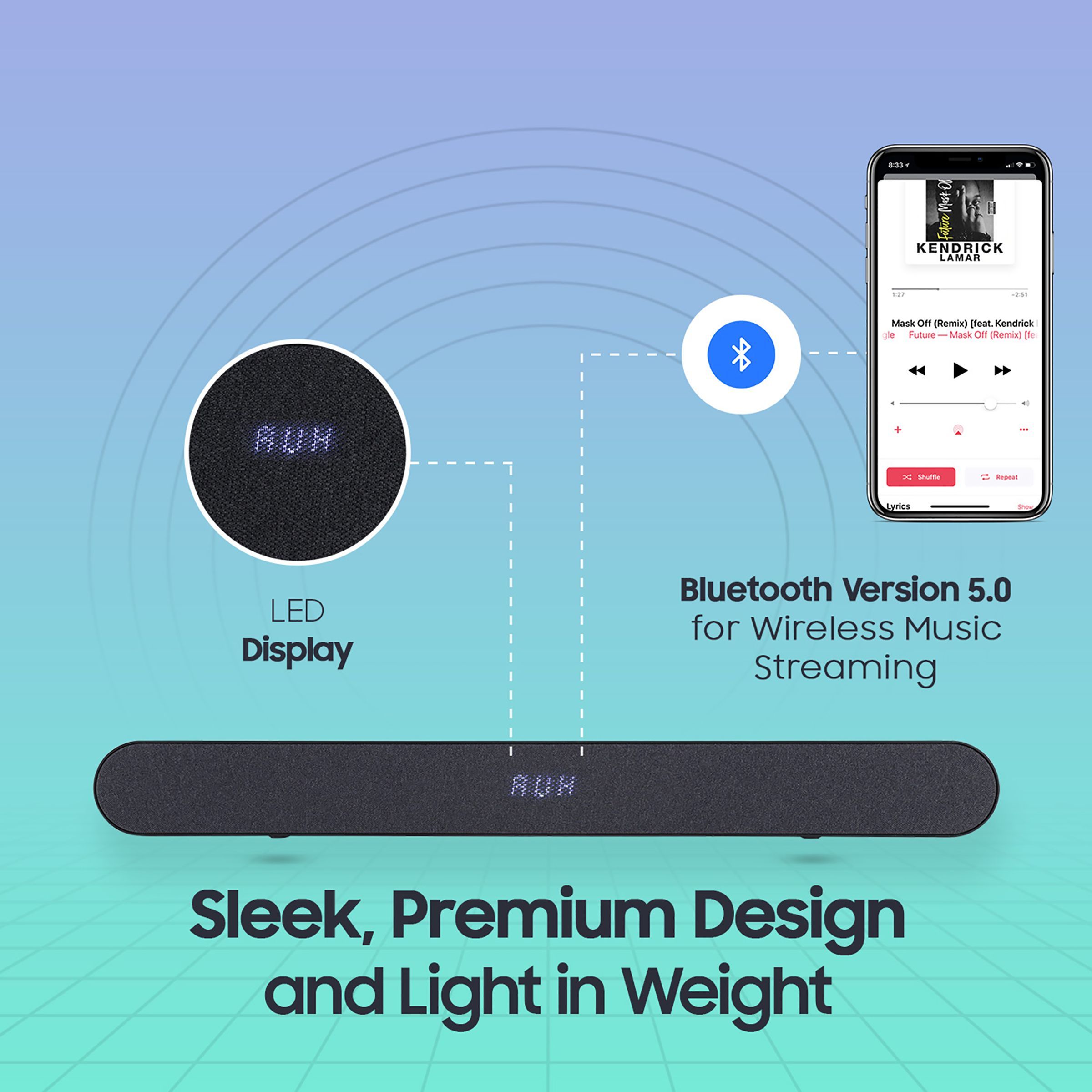 Croma 180W Bluetooth Soundbar with Remote (Rich and Deep Bass, 2.1 Channel, Black)_9