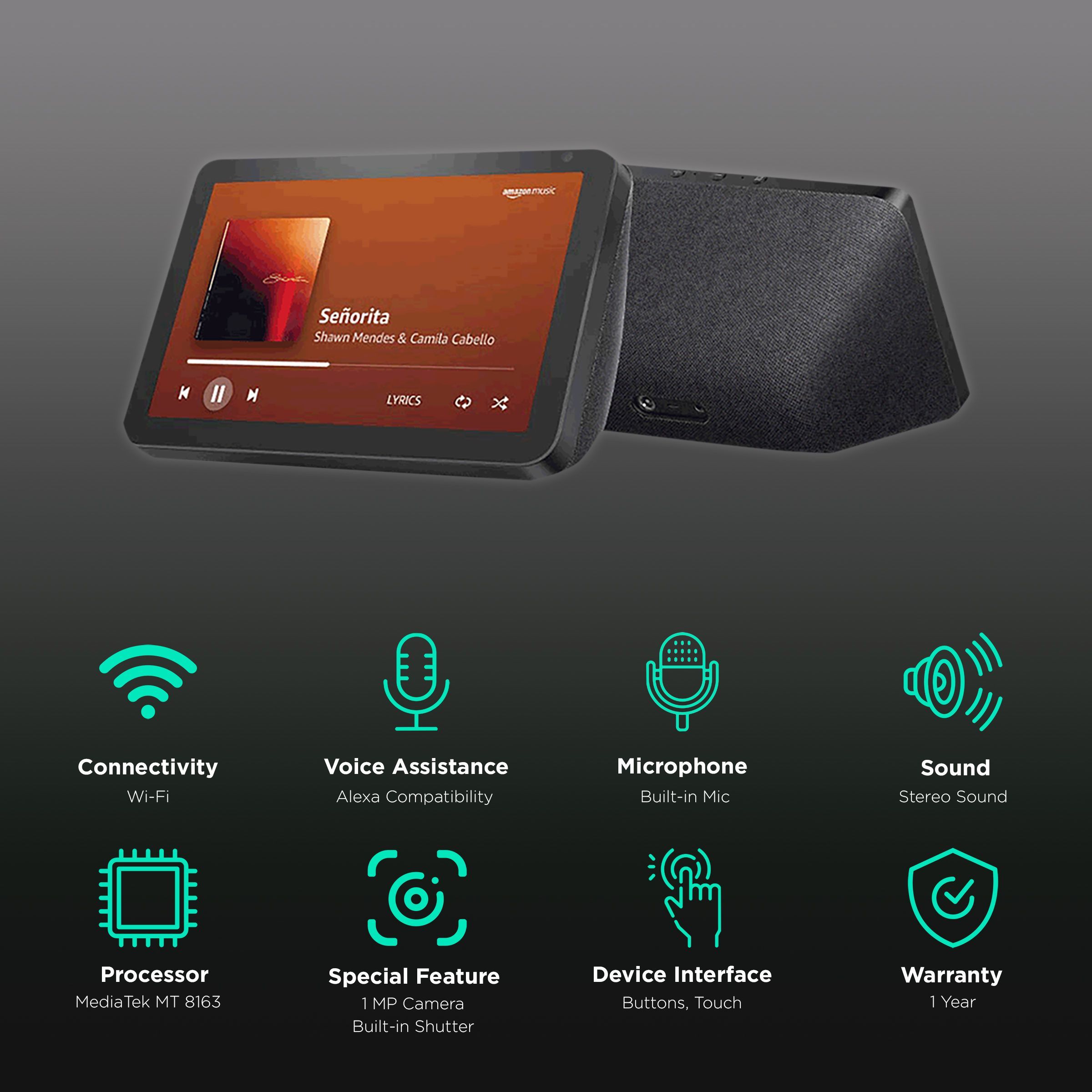 amazon Echo Show 8 (1st Gen) with Alexa Compatible Smart Wi-Fi Speaker (8 Inches Touch Screen Display, Black)_2