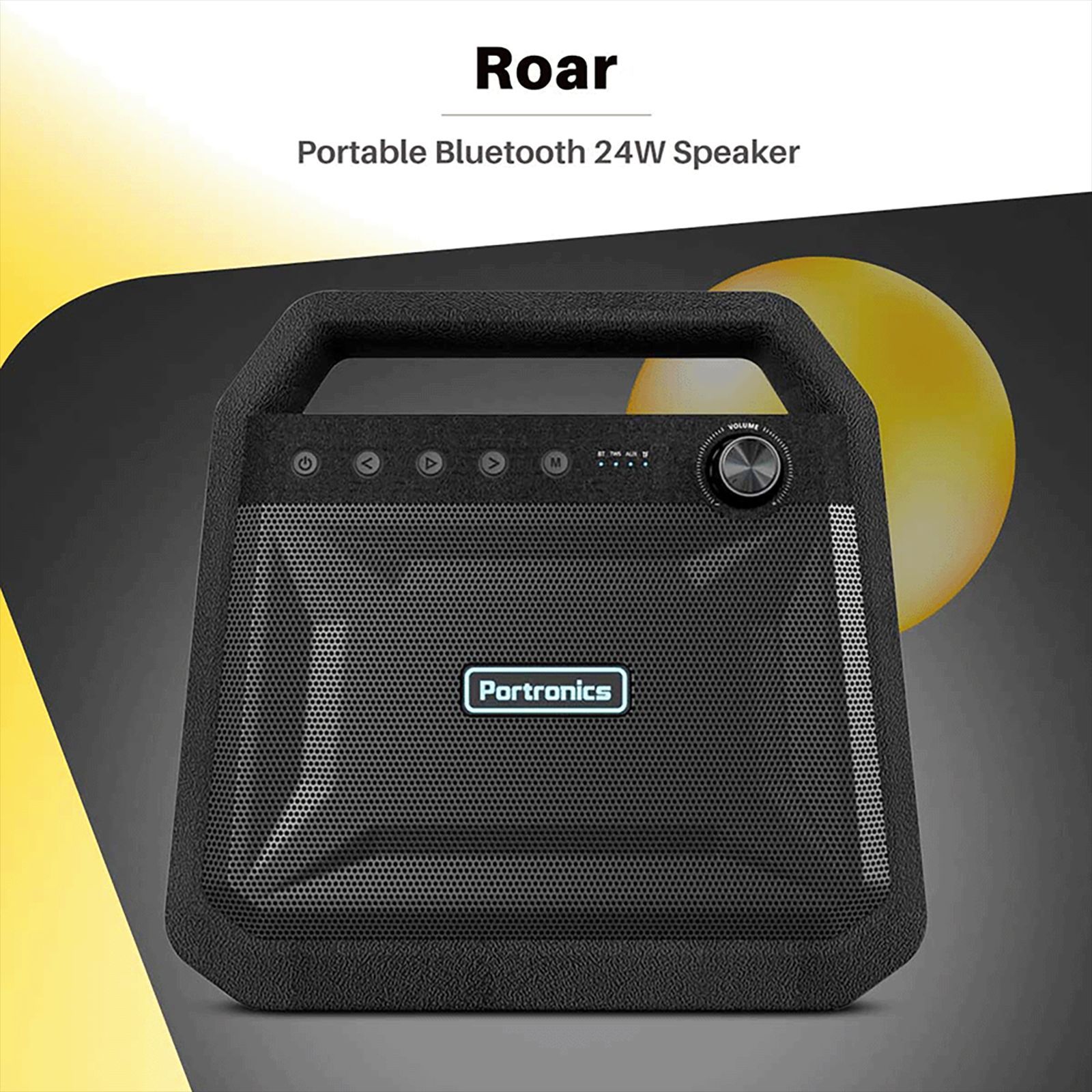 PORTRONICS Roar 24W Portable Bluetooth Speaker (Splash Resistant, Black)_7
