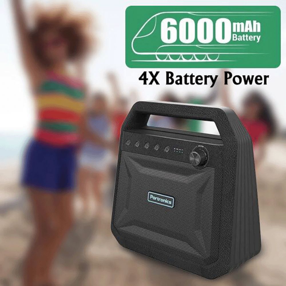 PORTRONICS Roar 24W Portable Bluetooth Speaker (Splash Resistant, Black)_4