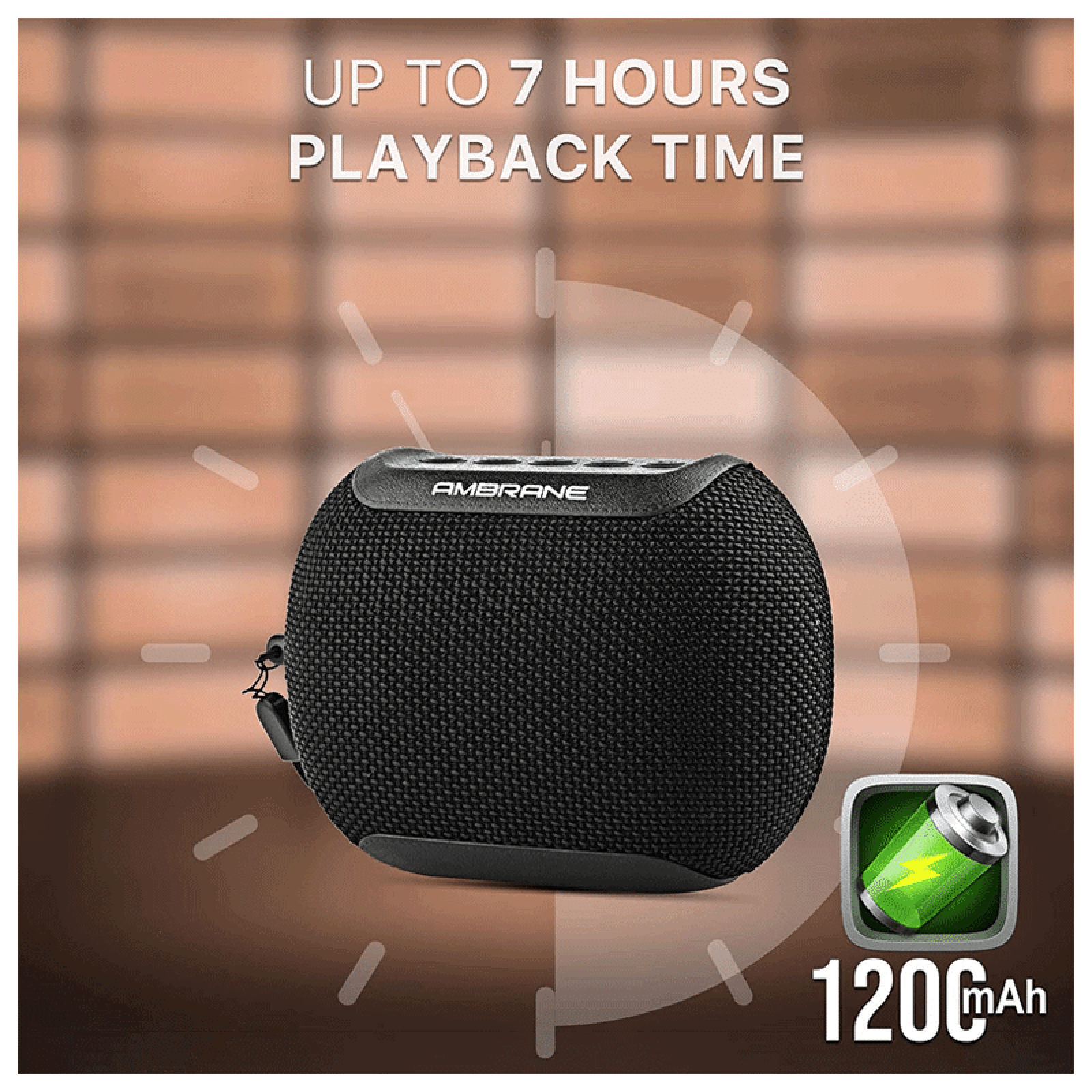 ambrane 5W Portable Bluetooth Speaker (IPX6 Water Resistant, TWS Technology, Stereo Channel, Black)_7