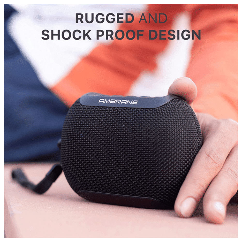 ambrane 5W Portable Bluetooth Speaker (IPX6 Water Resistant, TWS Technology, Stereo Channel, Black)_5