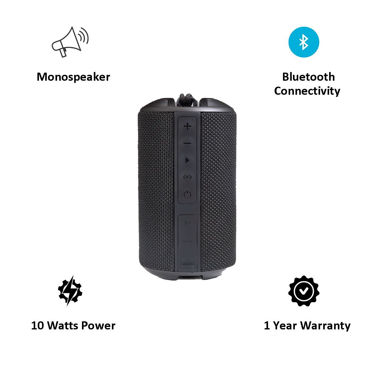 ambrane 10 Watts Portable Bluetooth Speaker (IPX6 Water Resistant, HD Sound, Black)_3