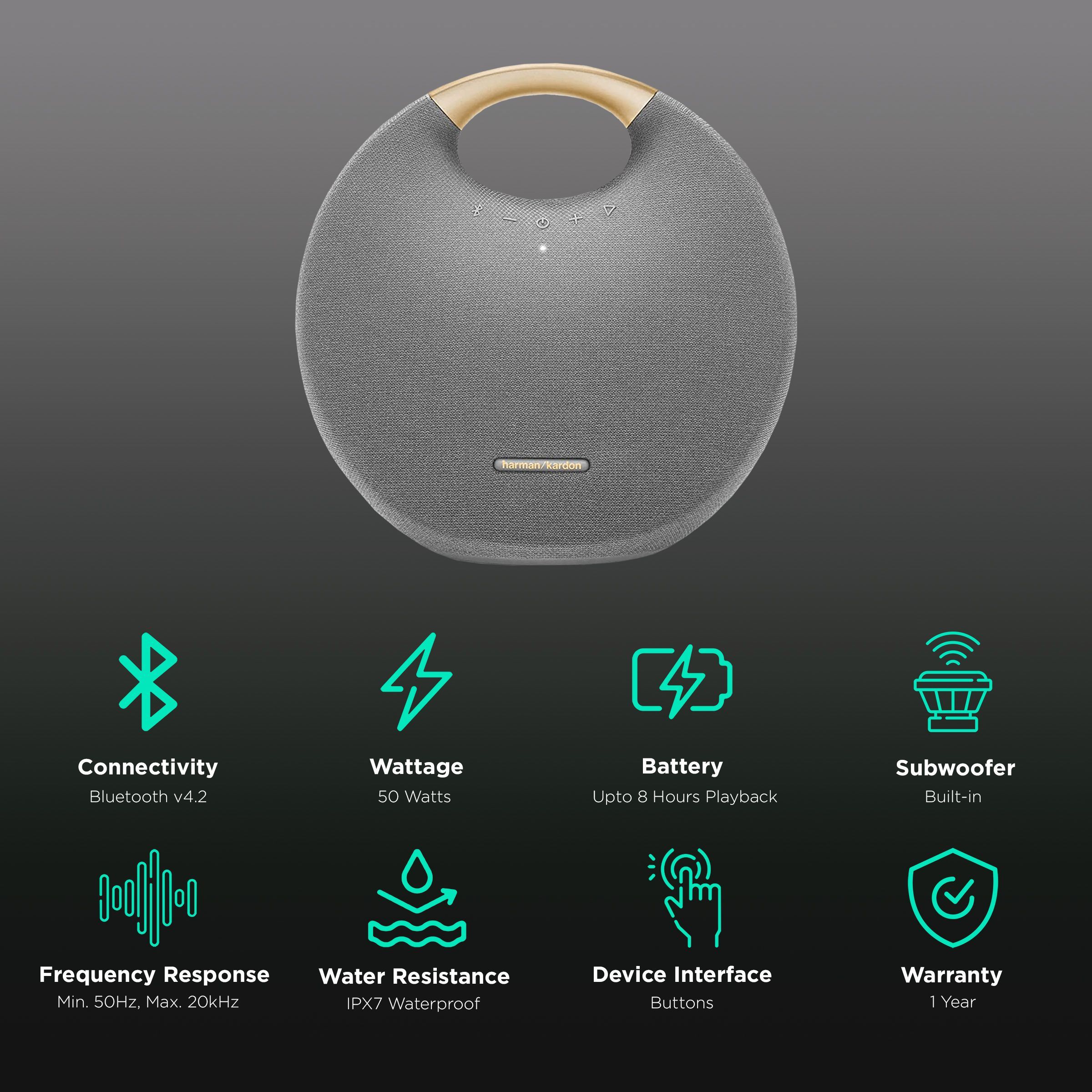 harman kardon Onyx Studio 6 50W Portable Bluetooth Speaker (IPX7 Waterproof, 8 Hours Playtime, Grey)_2