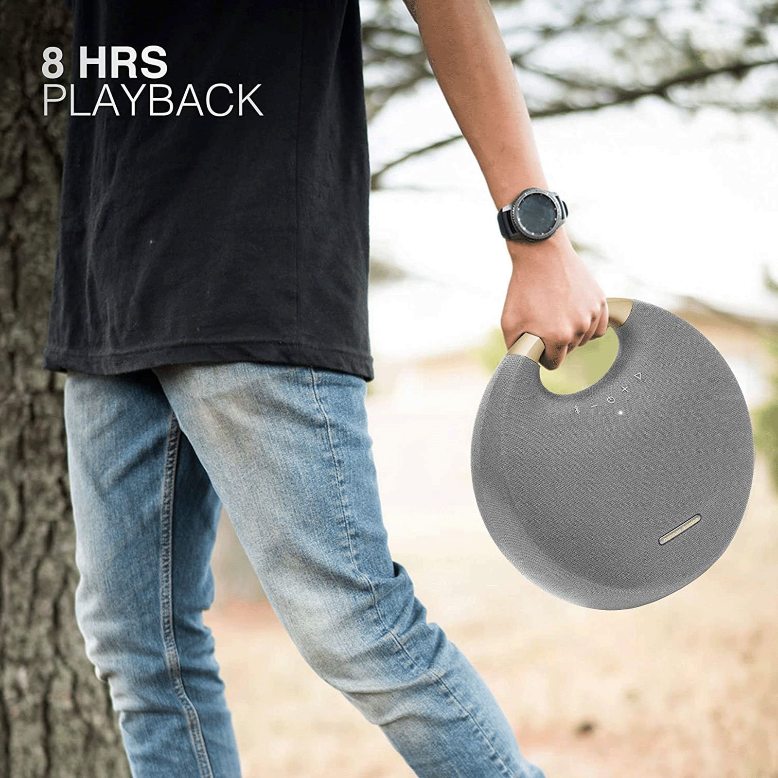 harman kardon Onyx Studio 6 50W Portable Bluetooth Speaker (IPX7 Waterproof, 8 Hours Playtime, Grey)_4