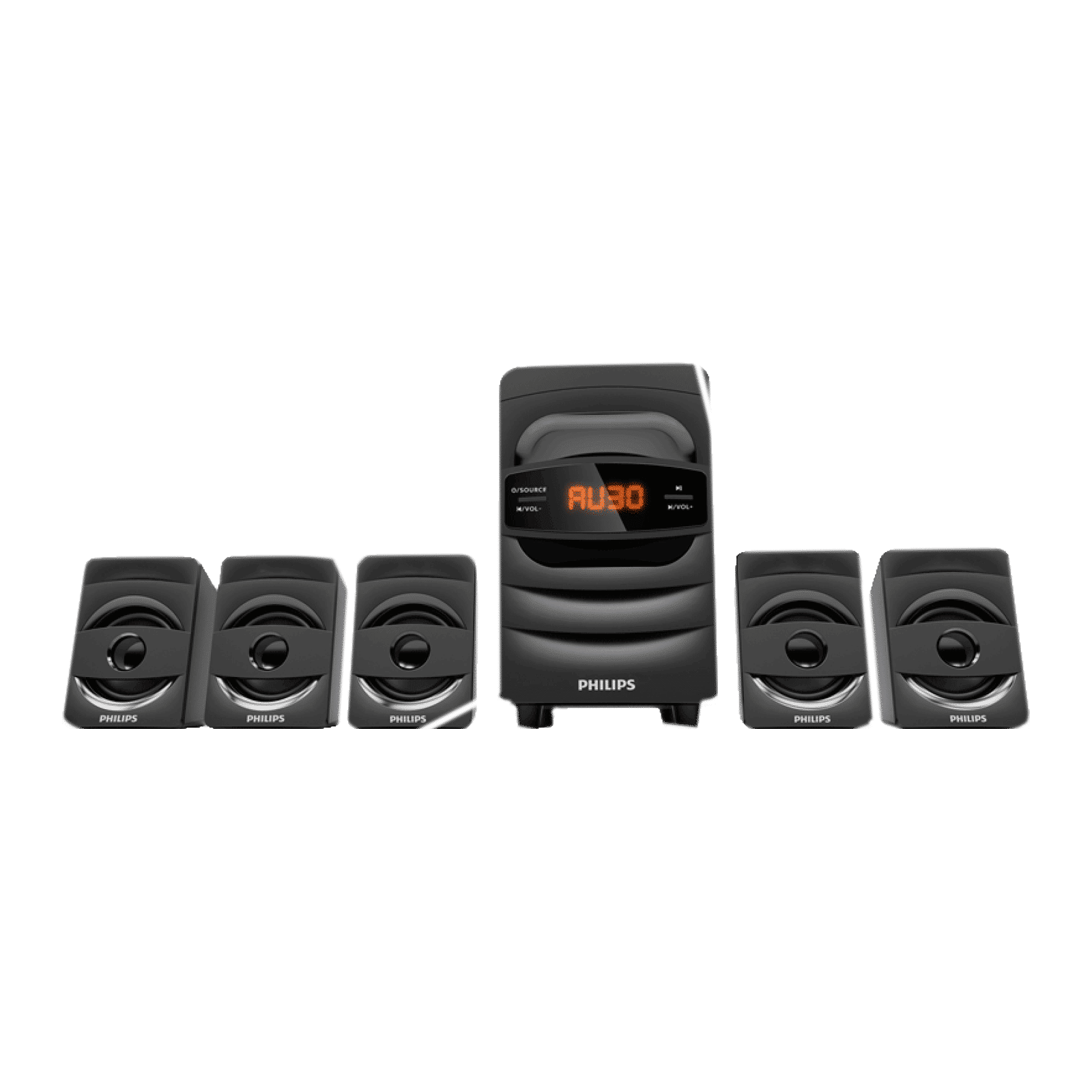 PHILIPS 40W Multimedia Speaker (Surround Sound, 5.1 Channel, Black) PHILIPS 40W Multimedia Speaker (Surround Sound, 5.1 Channel, Black)_1