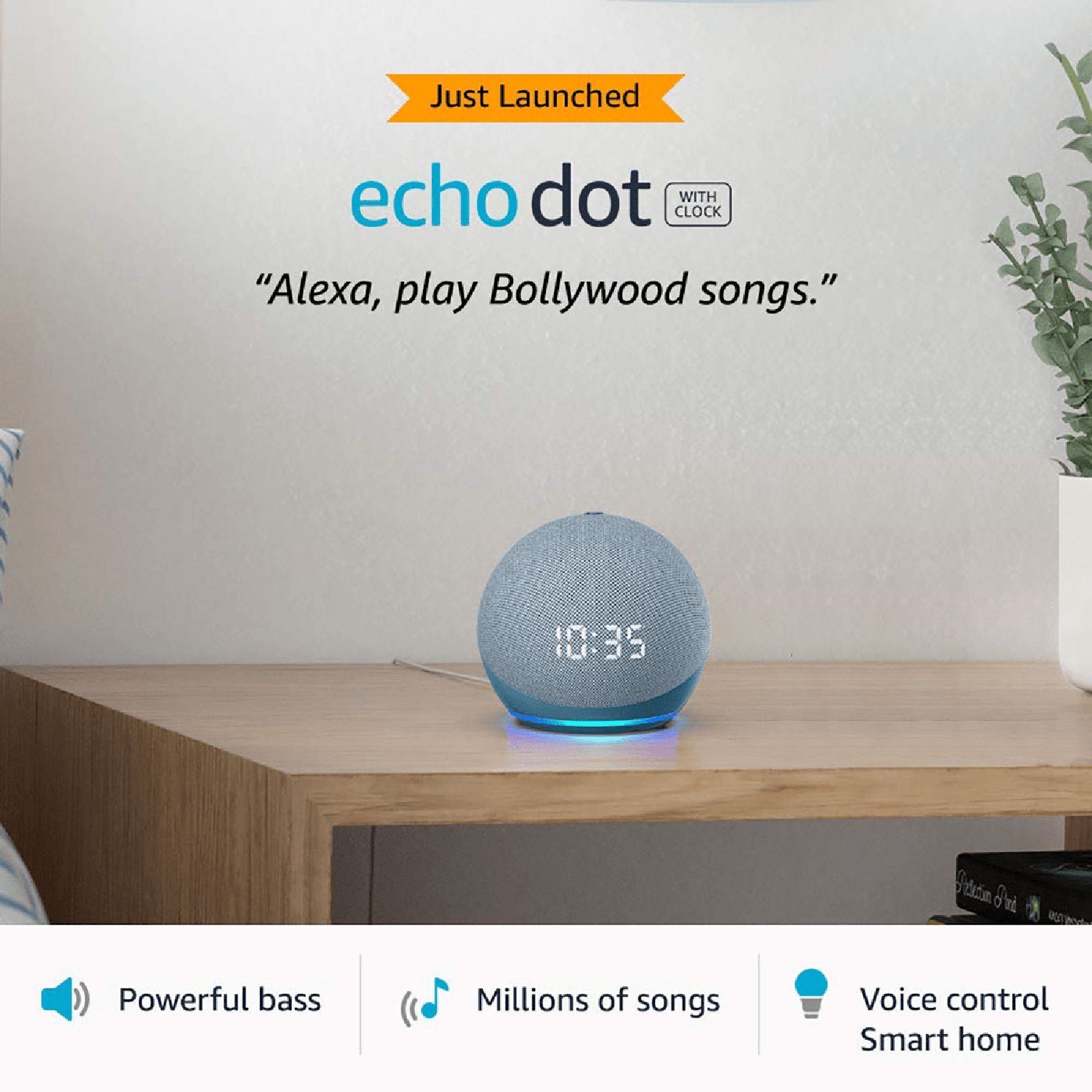 amazon Echo Dot (4th Gen) with Built-in Alexa Smart Wi-Fi Speaker (LED Display with Clock, Blue)_5