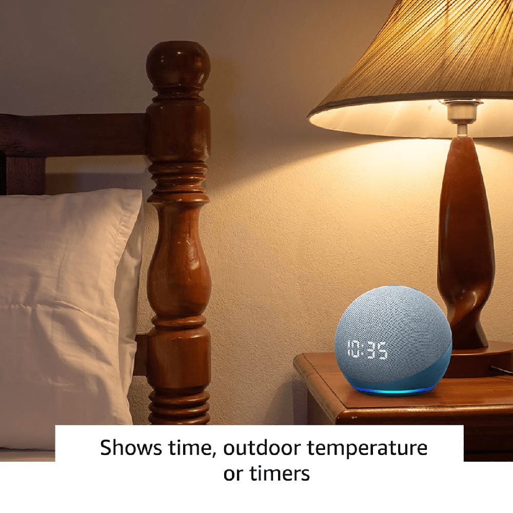 amazon Echo Dot (4th Gen) with Built-in Alexa Smart Wi-Fi Speaker (LED Display with Clock, Blue)_6