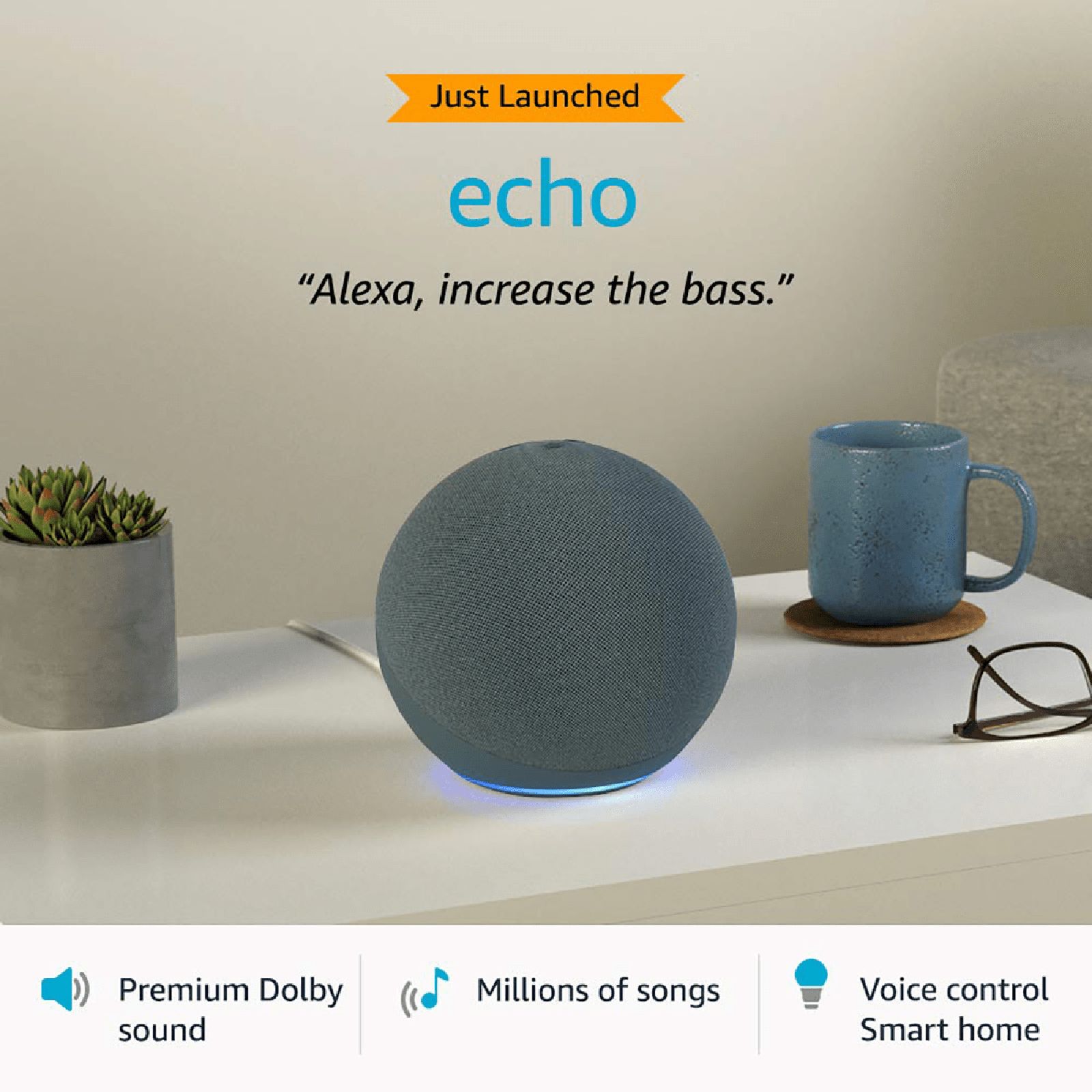 amazon Echo (4th Gen) with Built-in Alexa Smart Wi-Fi Speaker (Controls Smart Devices, Blue)_8