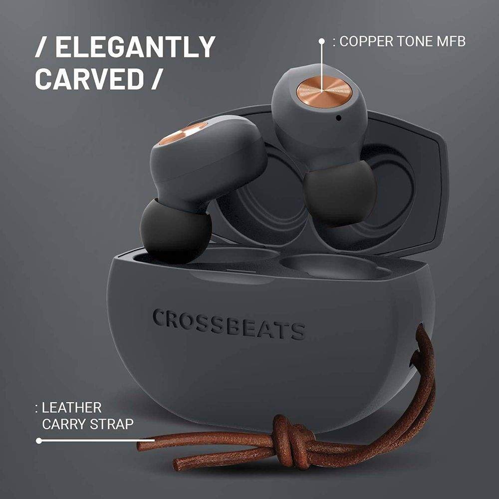 CROSSBEATS Pebble TWS Earbuds with Passive Noise Cancellation (IPX6 Water & Dust Resistant, Deep Bass Technology, Grey)_8
