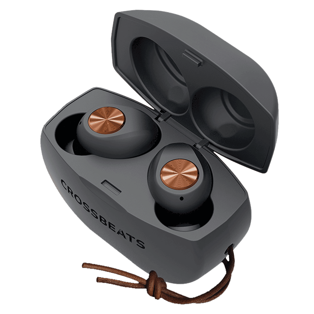 CROSSBEATS Pebble TWS Earbuds with Passive Noise Cancellation (IPX6 Water & Dust Resistant, Deep Bass Technology, Grey)_2