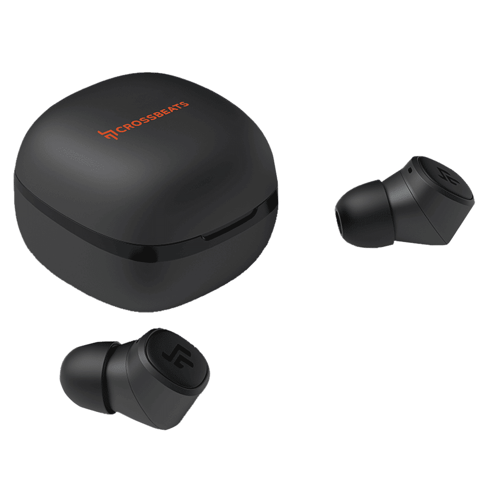 CROSSBEATS Urban CB-URBAN-BLK TWS Earbuds with Passive Noise Cancellation (IPX6 Water Resistant, Deep Bass, Black)_1